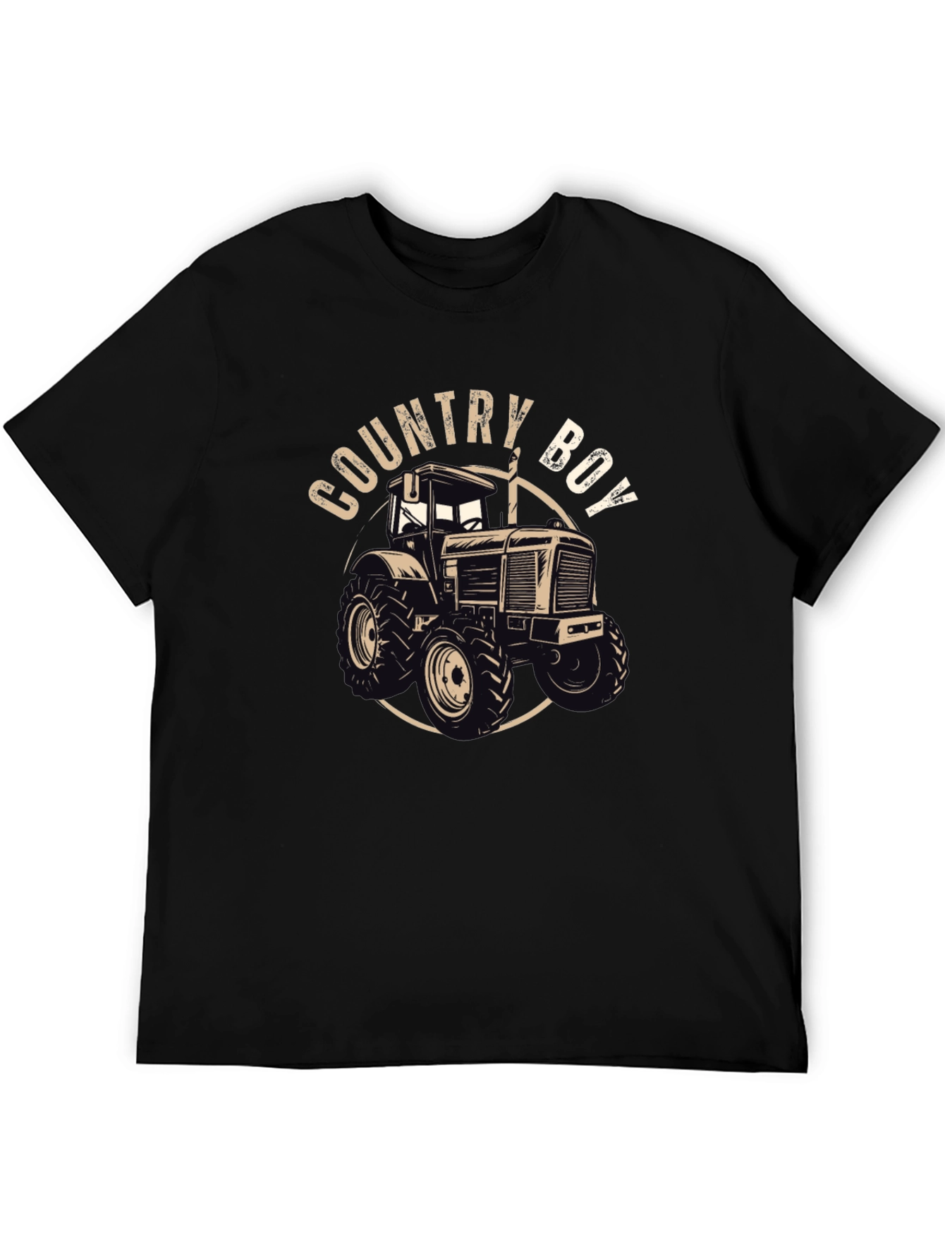 Country Boy Tractor Graphic T-Shirt - Black