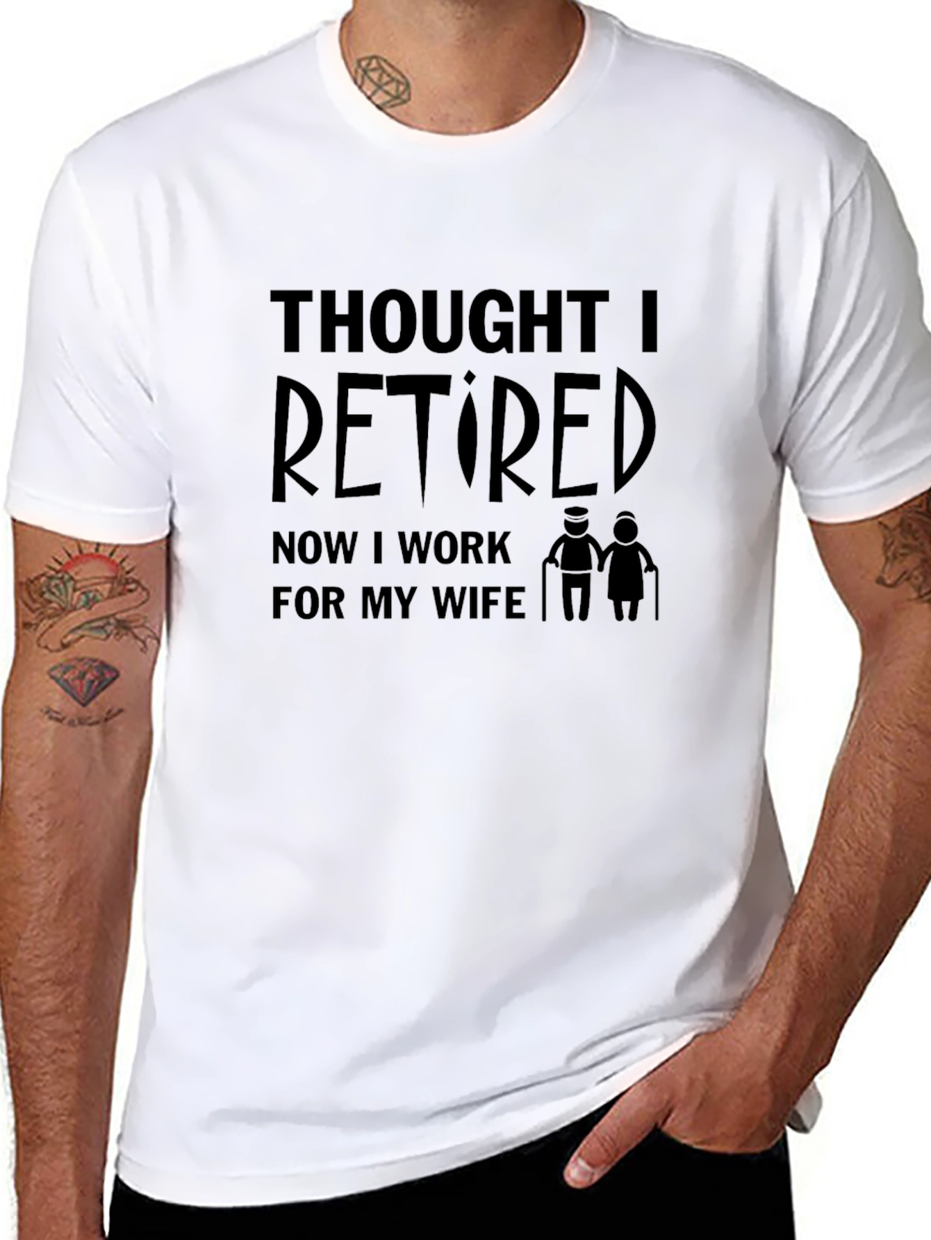 Thought I Retired Funny Graphic Mens T-Shirt