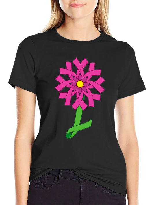 Floral Ribbon T-Shirt - Modern Graphic Tee