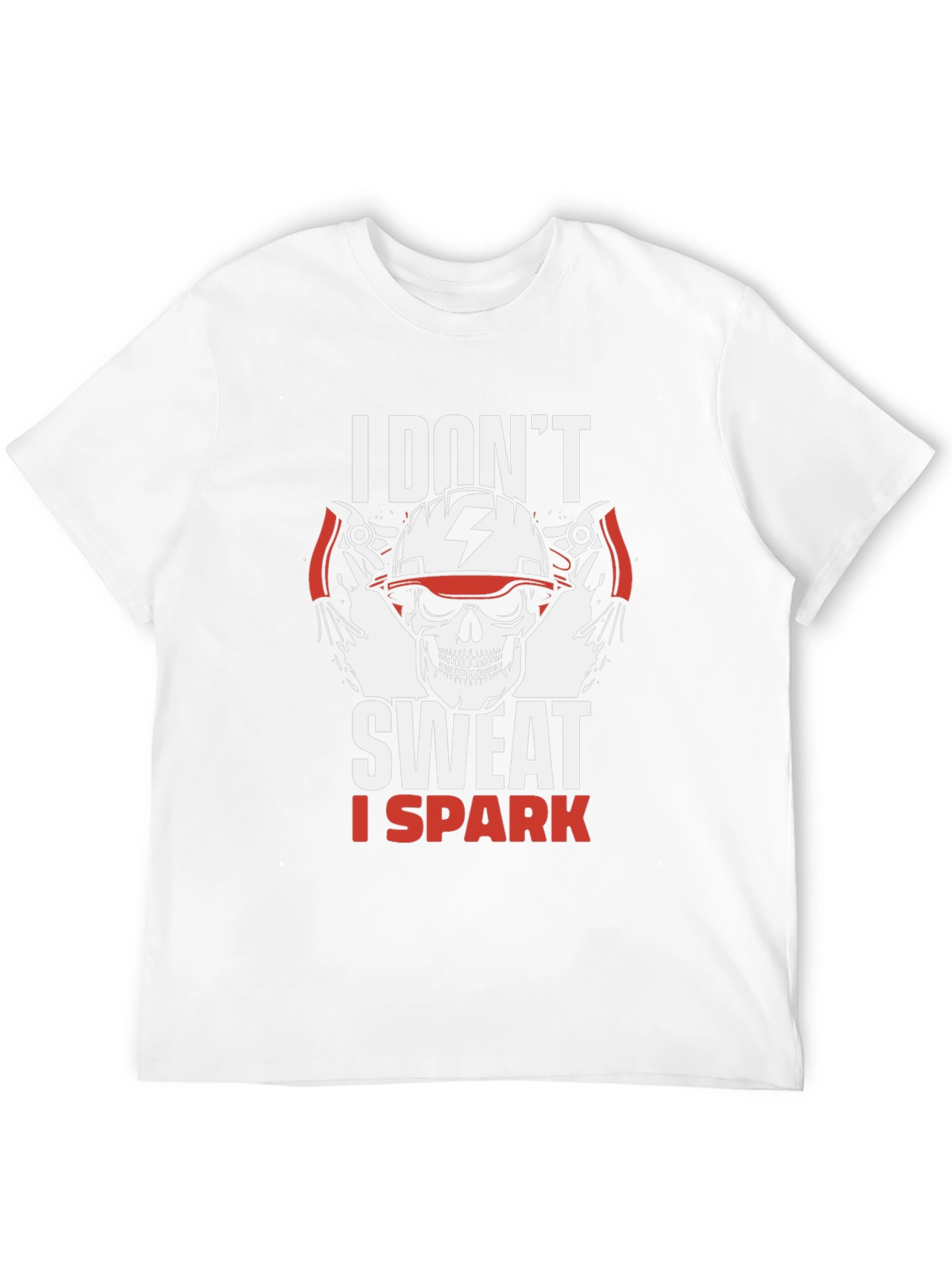 Electrician Skull T-Shirt - I Dont Sweat I Spark