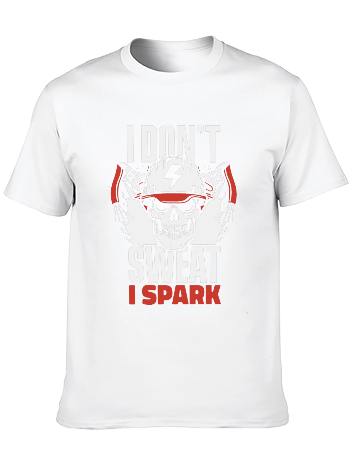 Electrician Skull T-Shirt - I Dont Sweat I Spark