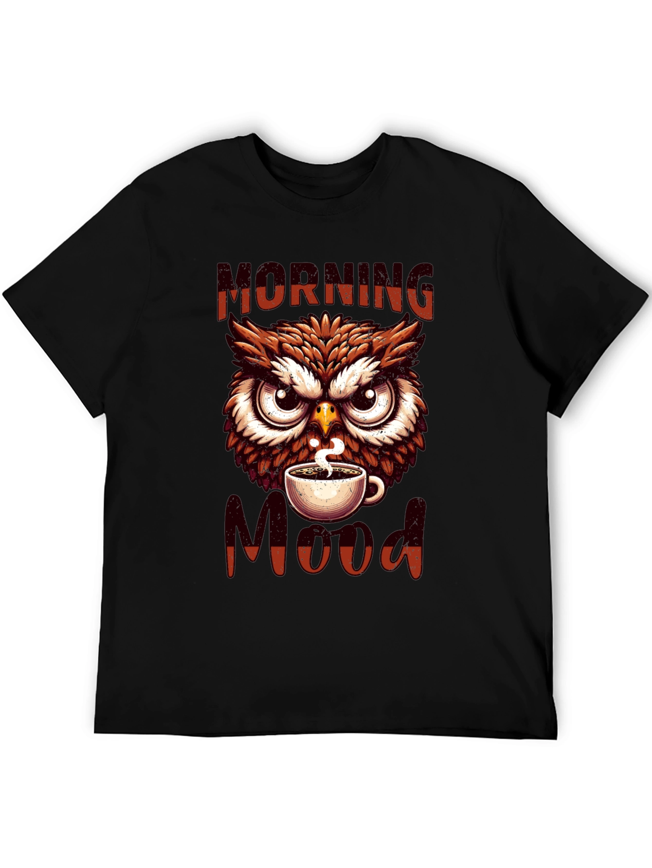 Morning Mood Owl T-Shirt - Coffee Lover Apparel