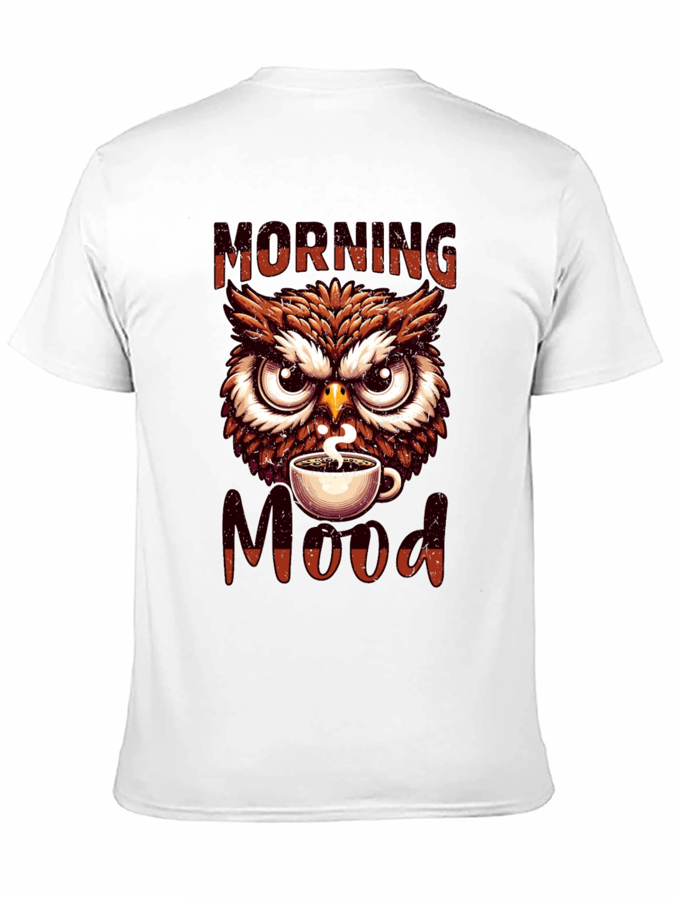 Morning Mood Owl T-Shirt - Coffee Lover Apparel
