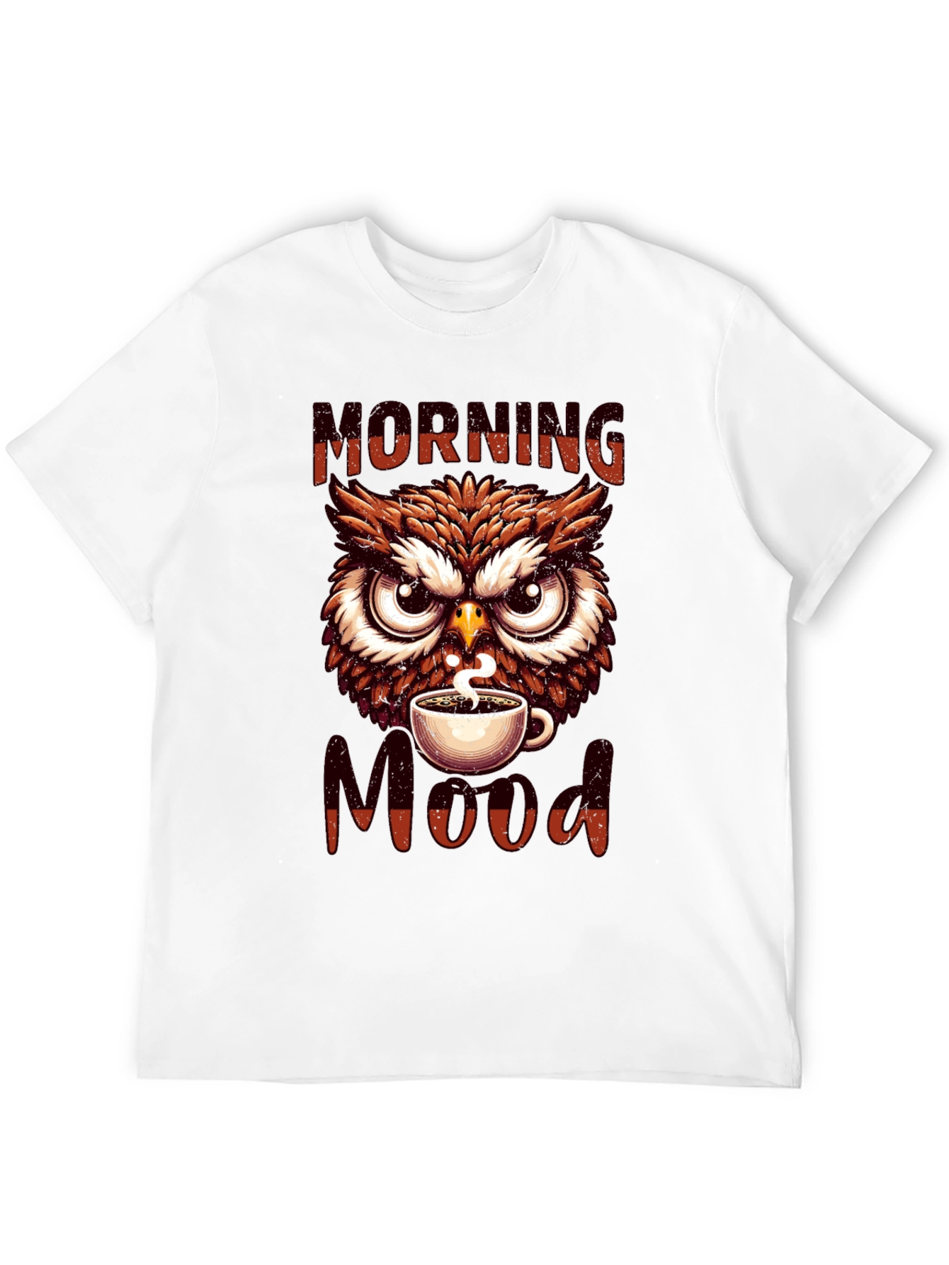 Morning Mood Owl T-Shirt - Coffee Lover Apparel
