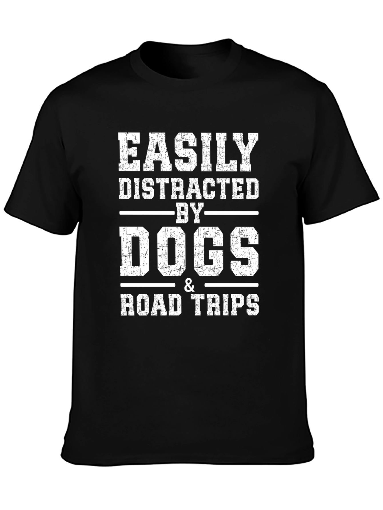Easily Distracted By Dogs & Road Trips Graphic T-Shirt