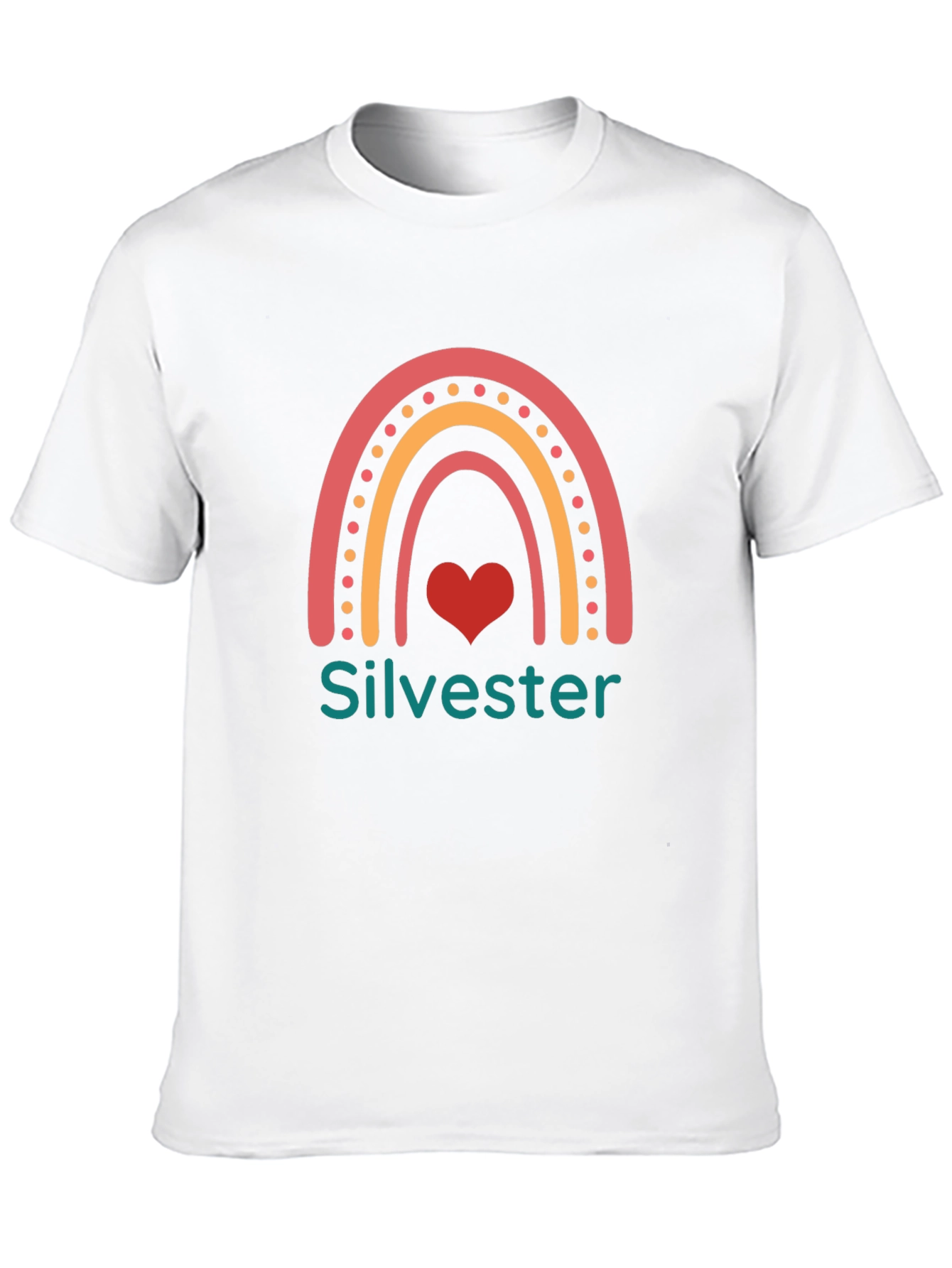Silvester Rainbow Heart Black T-Shirt