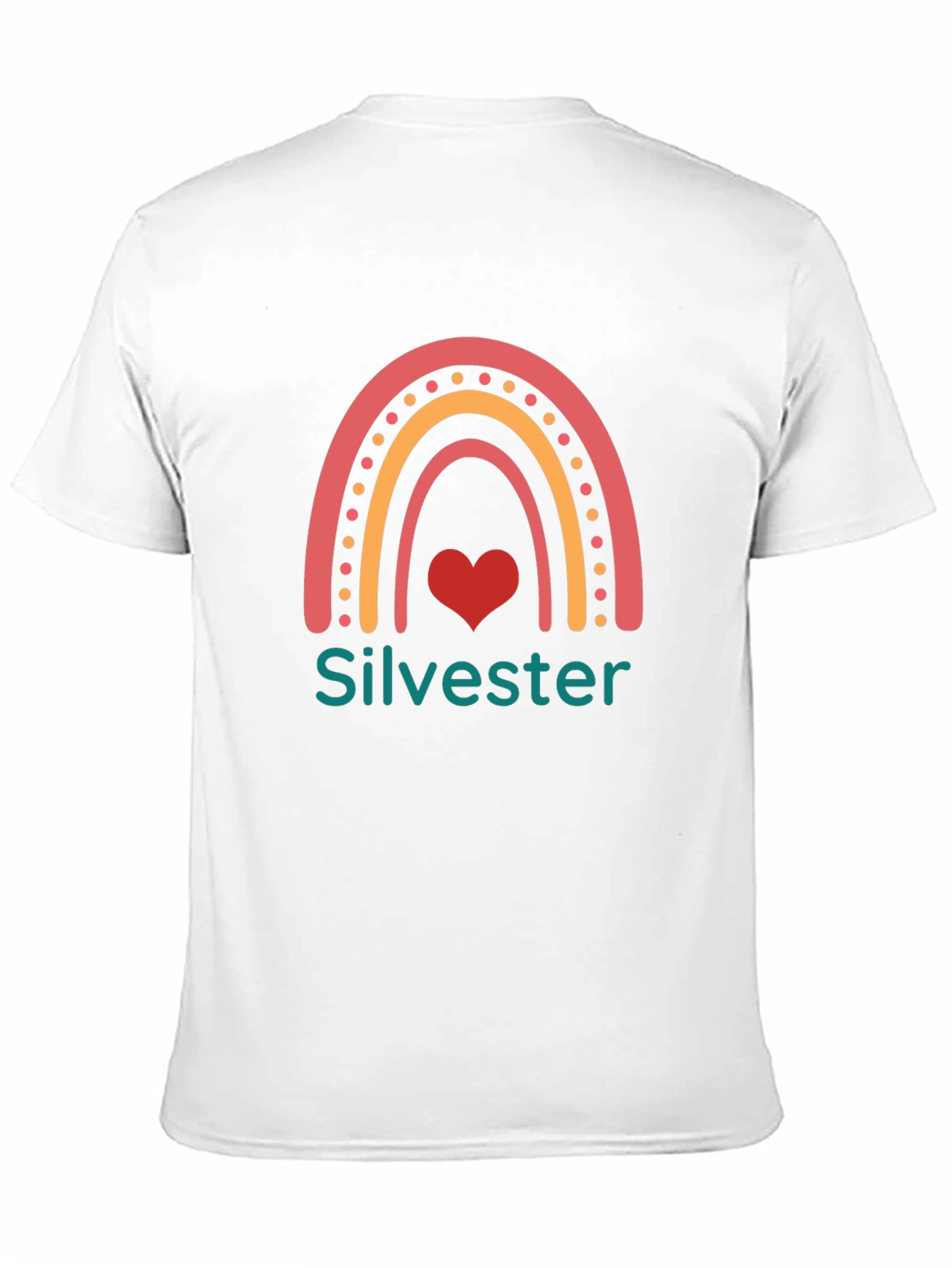 Silvester Rainbow Heart Black T-Shirt