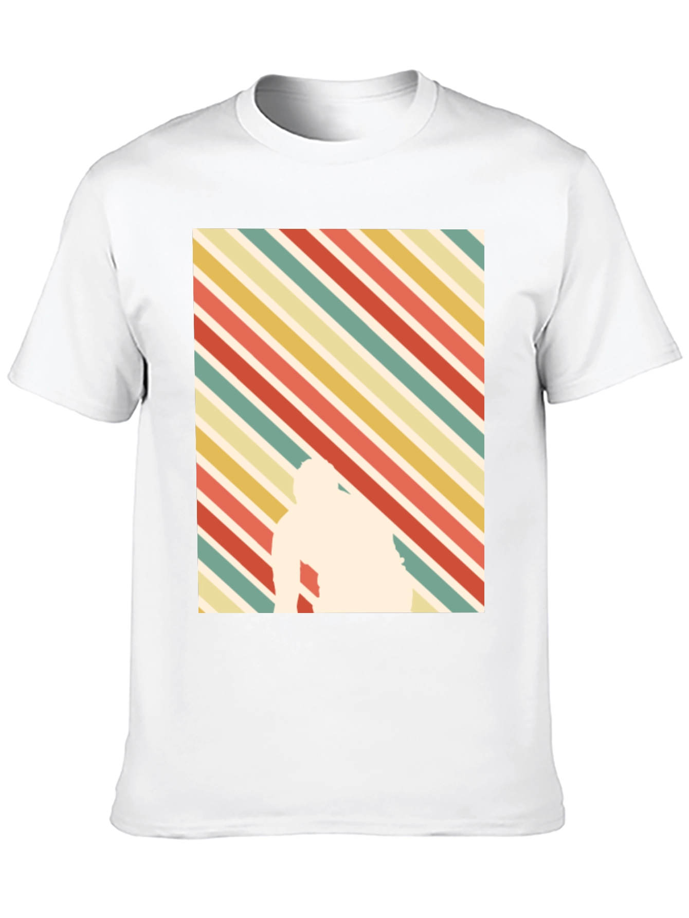 Retro Striped T-Shirt with Silhouette
