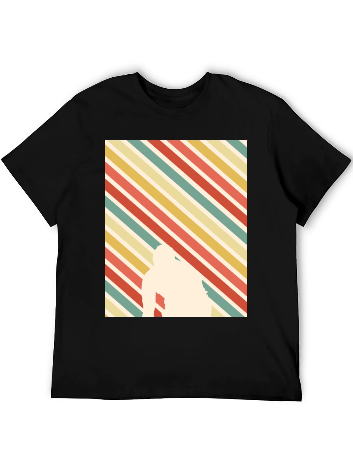Retro Striped T-Shirt with Silhouette