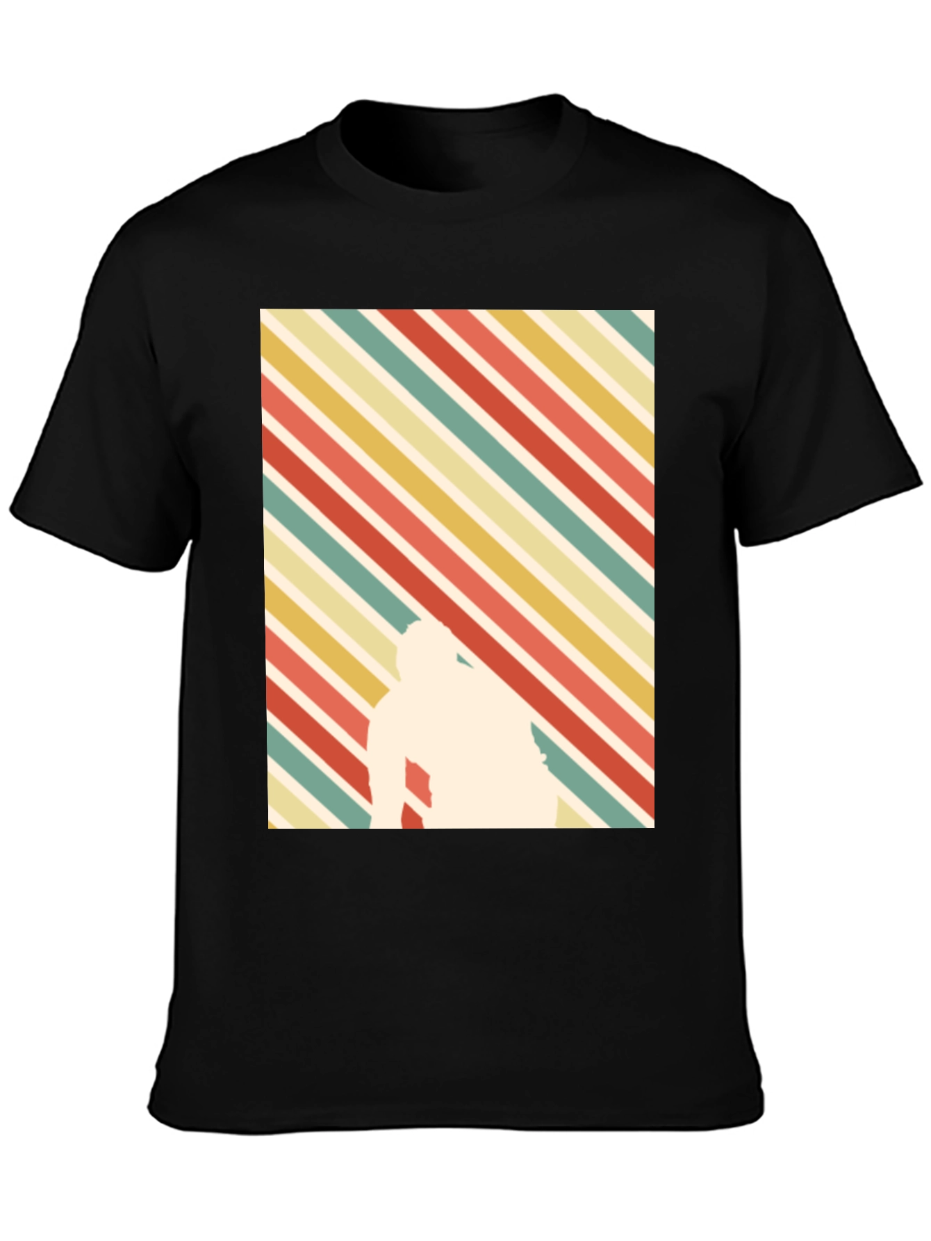 Retro Striped T-Shirt with Silhouette