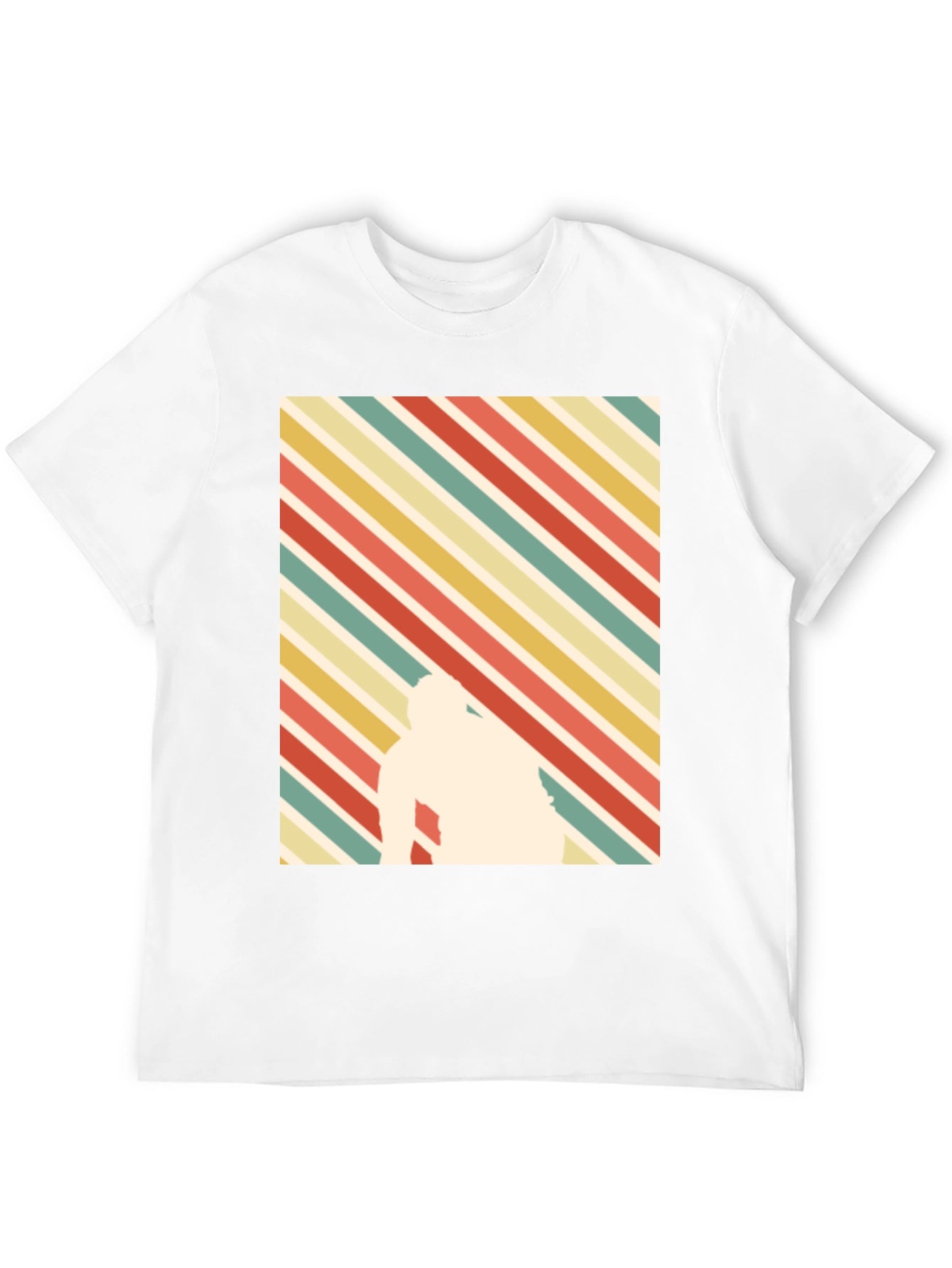 Retro Striped T-Shirt with Silhouette