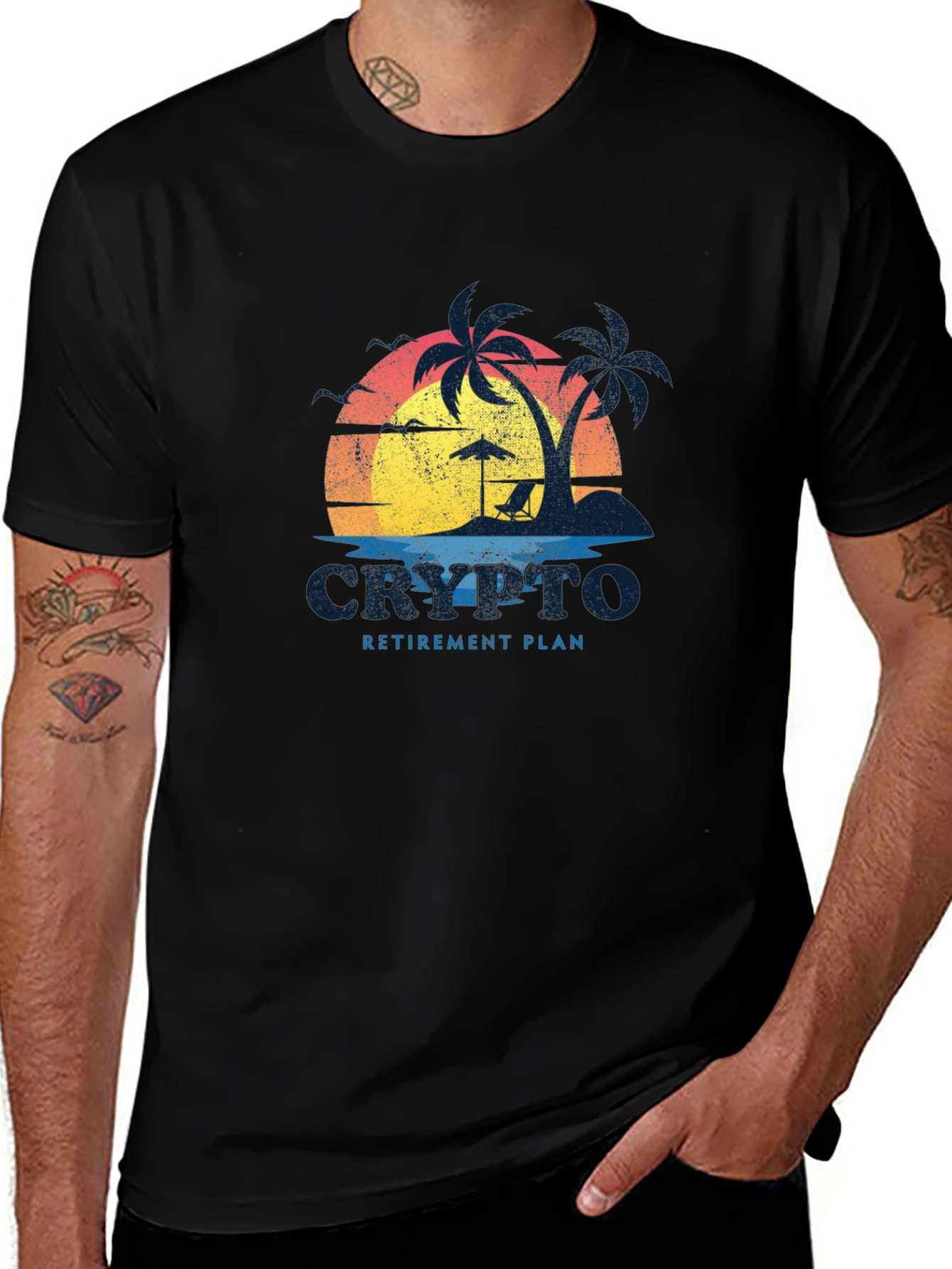 Crypto Retirement Plan T-Shirt: Beach Design