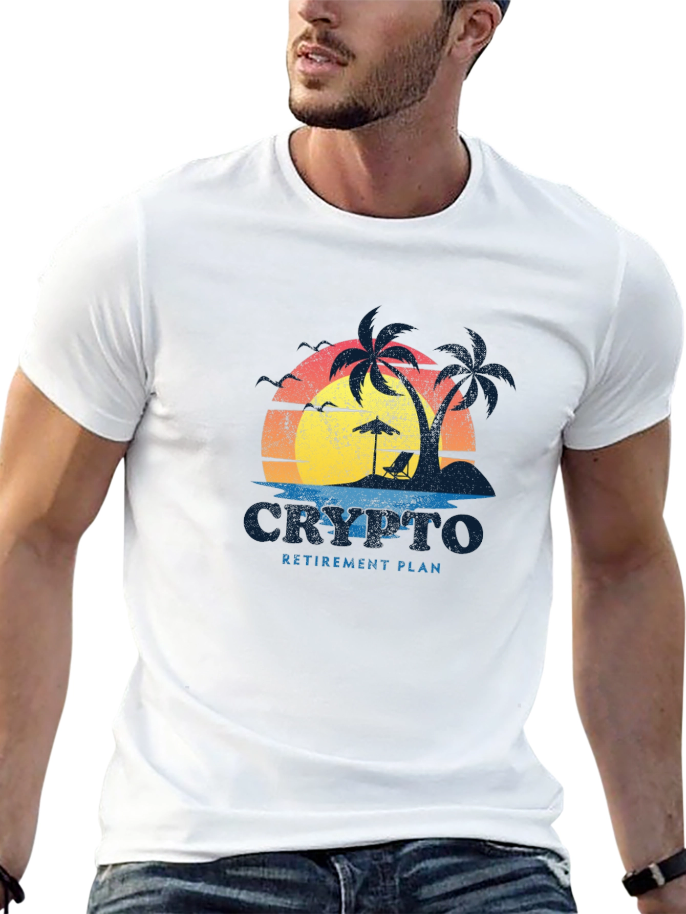 Crypto Retirement Plan T-Shirt: Beach Design
