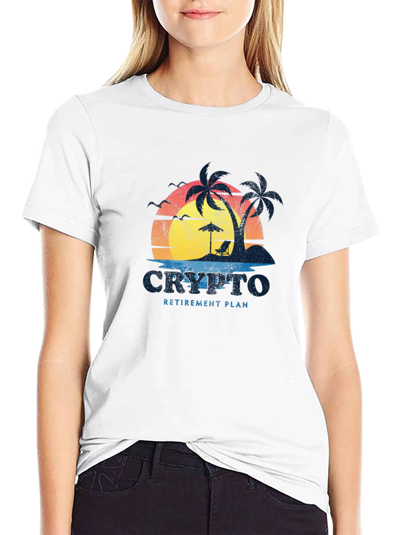 Crypto Retirement Plan T-Shirt: Beach Design