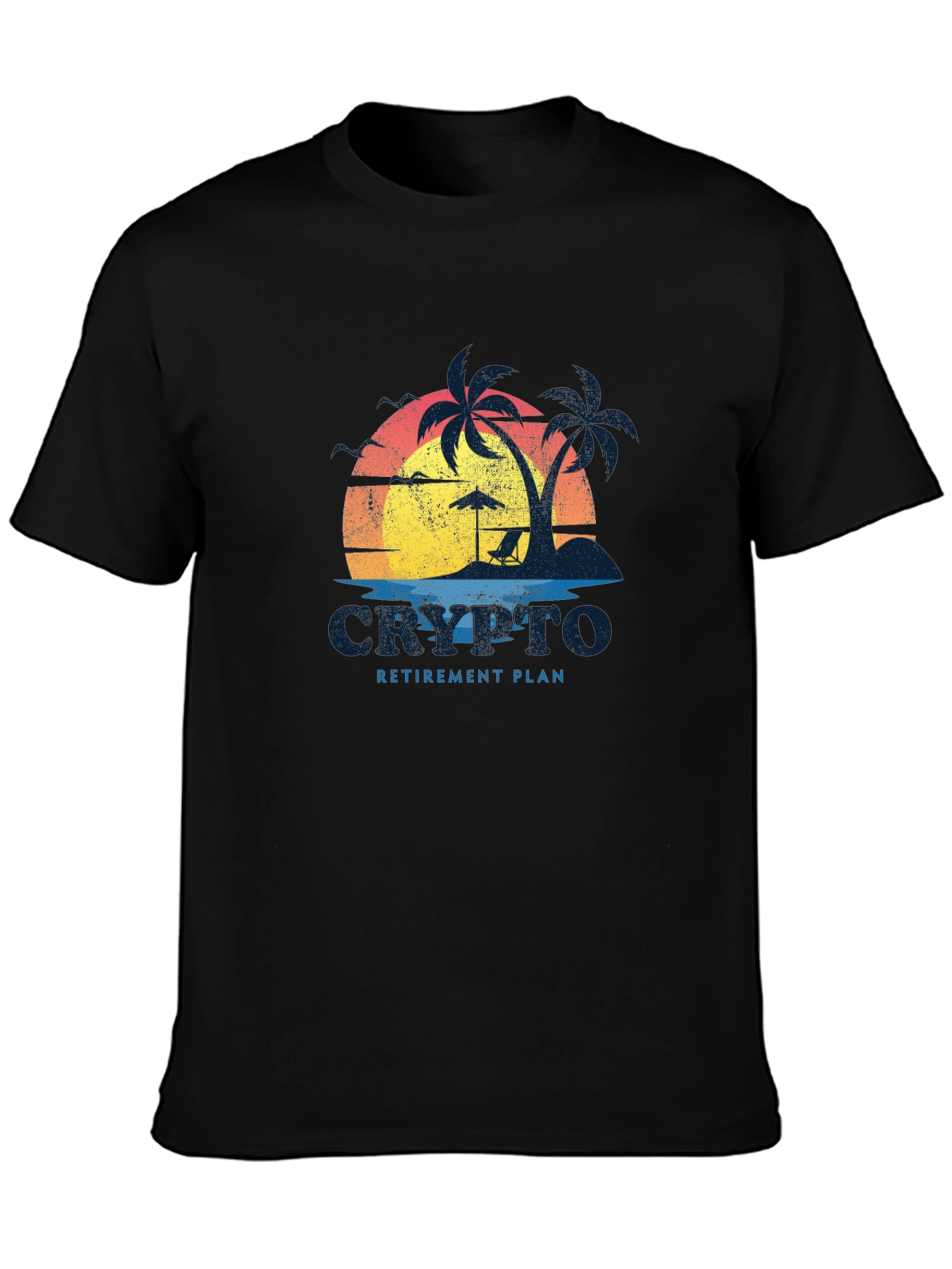 Crypto Retirement Plan T-Shirt: Beach Design