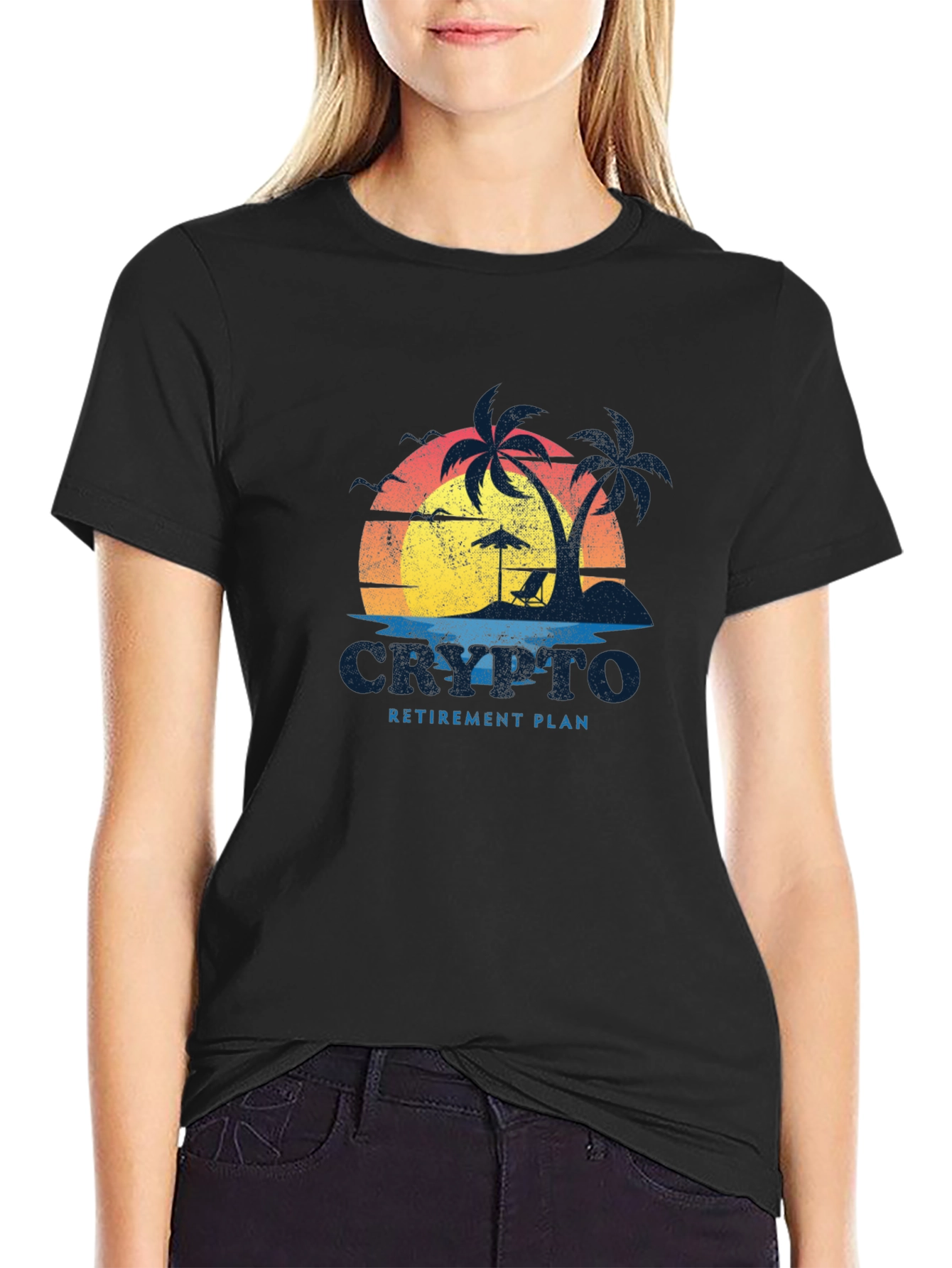 Crypto Retirement Plan T-Shirt: Beach Design