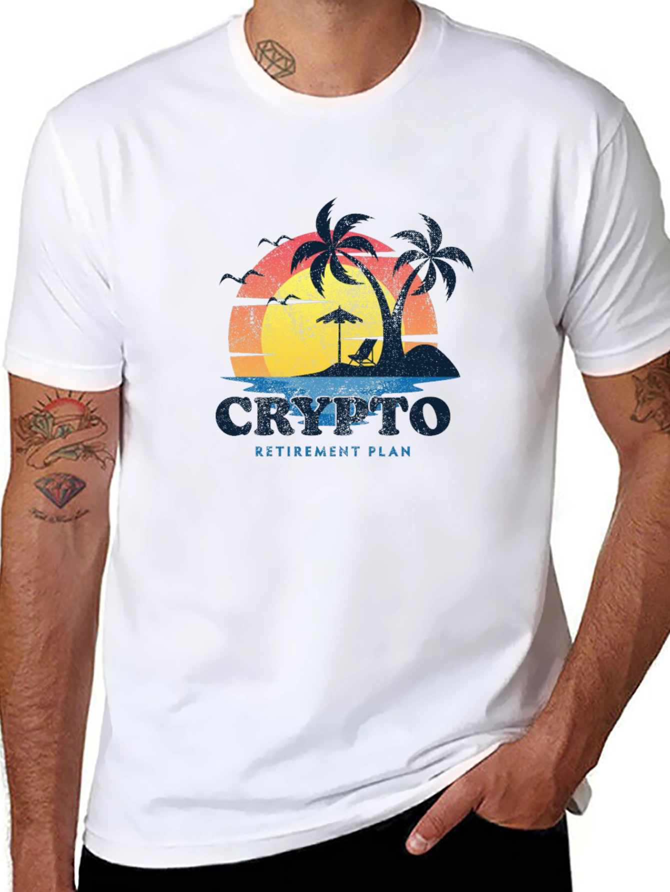 Crypto Retirement Plan T-Shirt: Beach Design