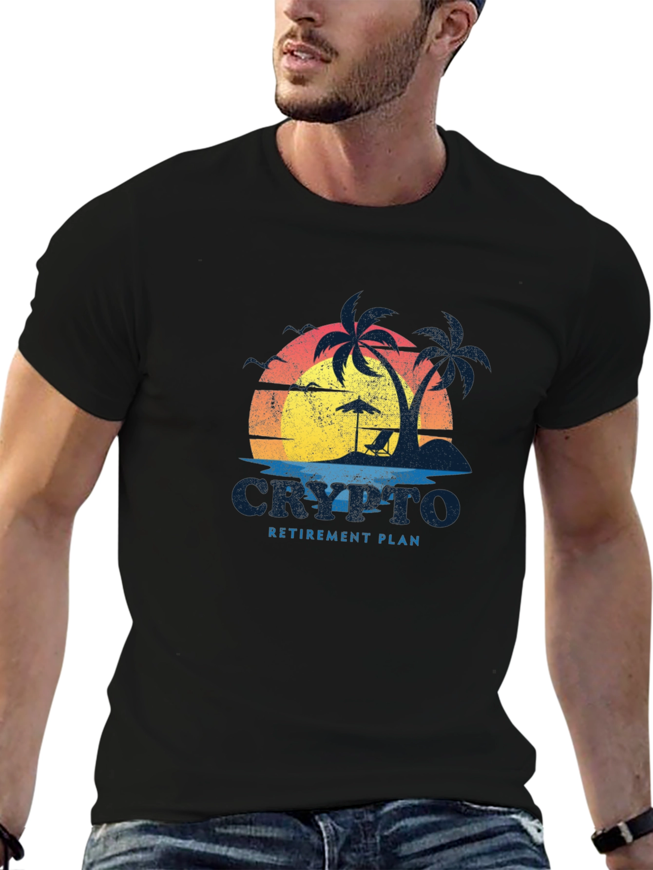 Crypto Retirement Plan T-Shirt: Beach Design