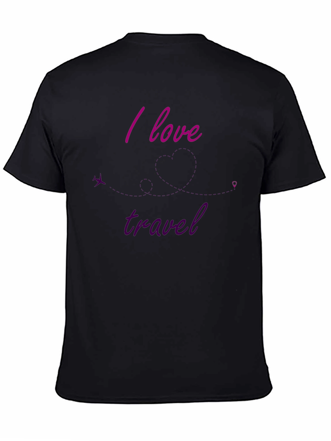 I Love To Travel Black T-Shirt