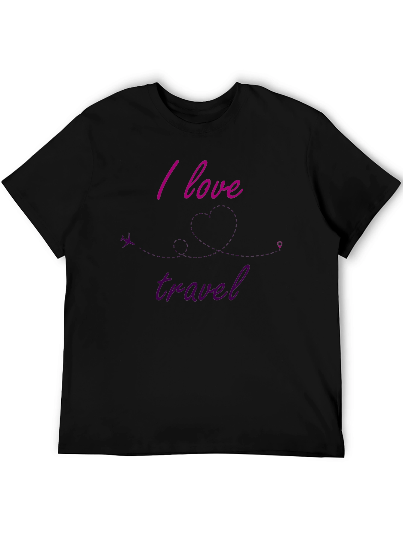 I Love To Travel Black T-Shirt