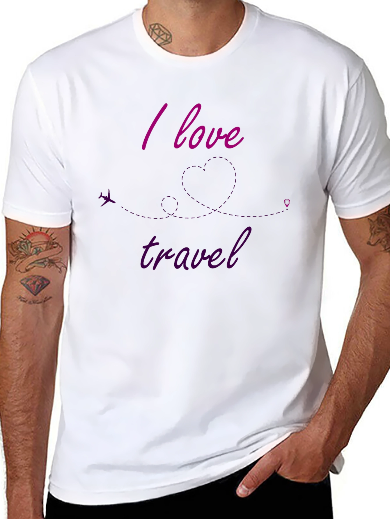 I Love To Travel Black T-Shirt