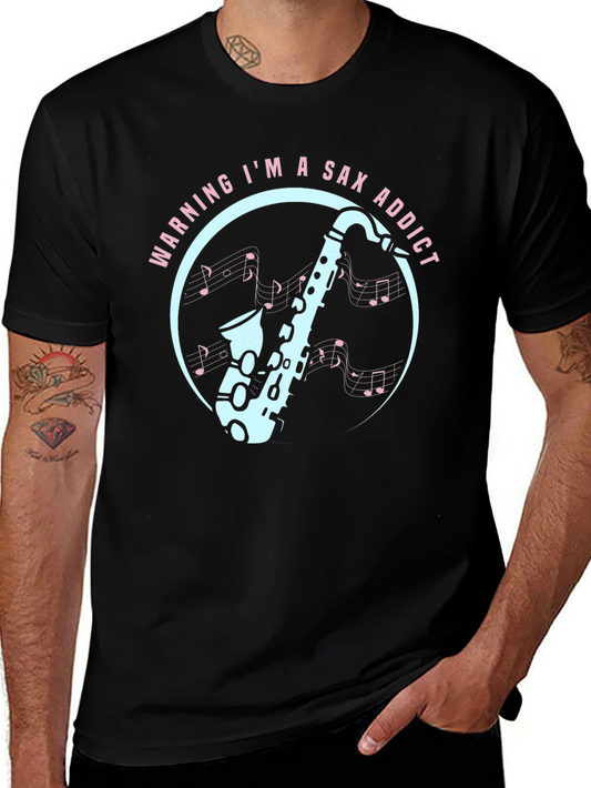 Sax Addict Graphic Tee - Musicians Humor T-Shirt