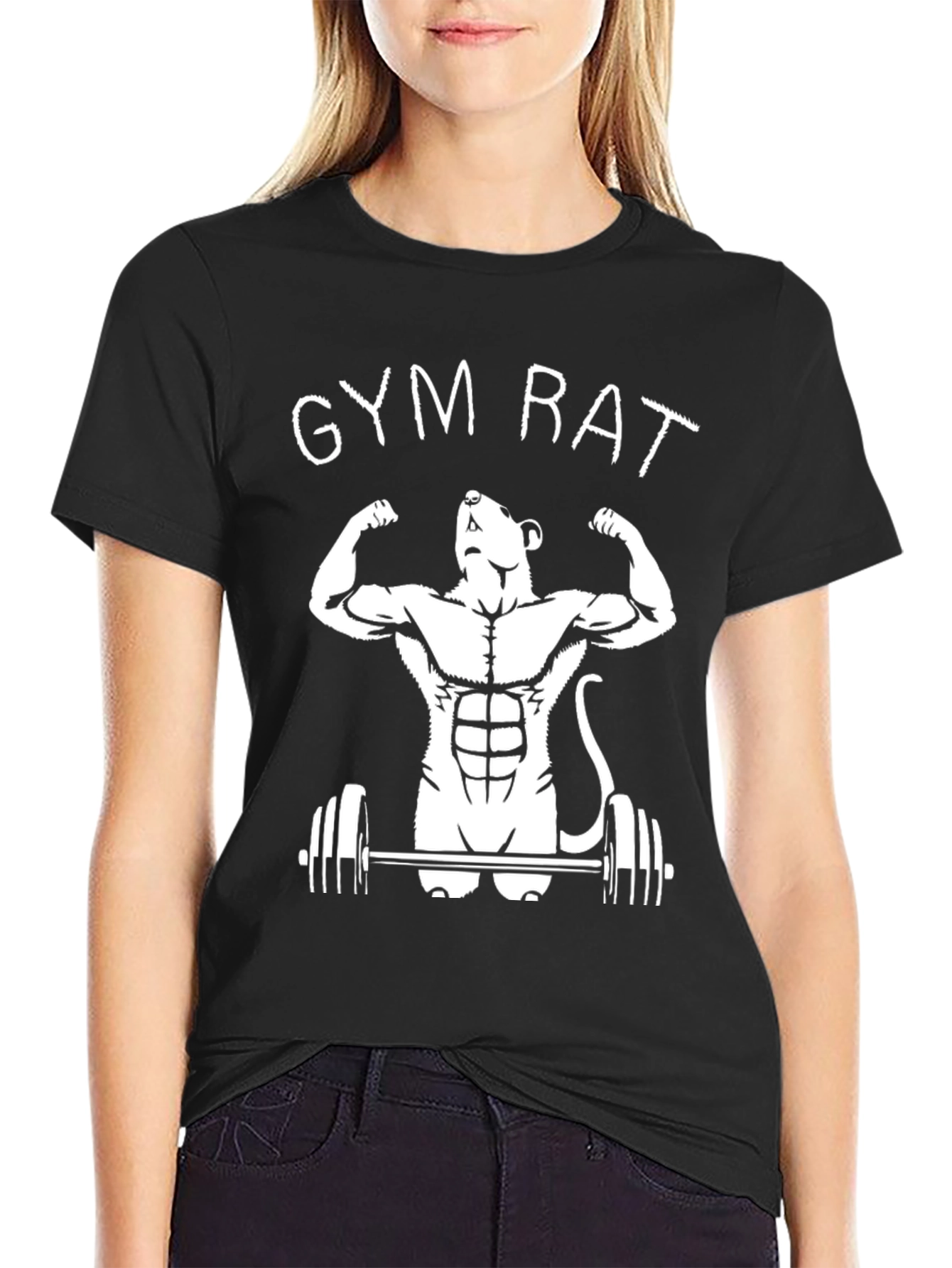 Gym Rat T-Shirt - Black Graphic Tee