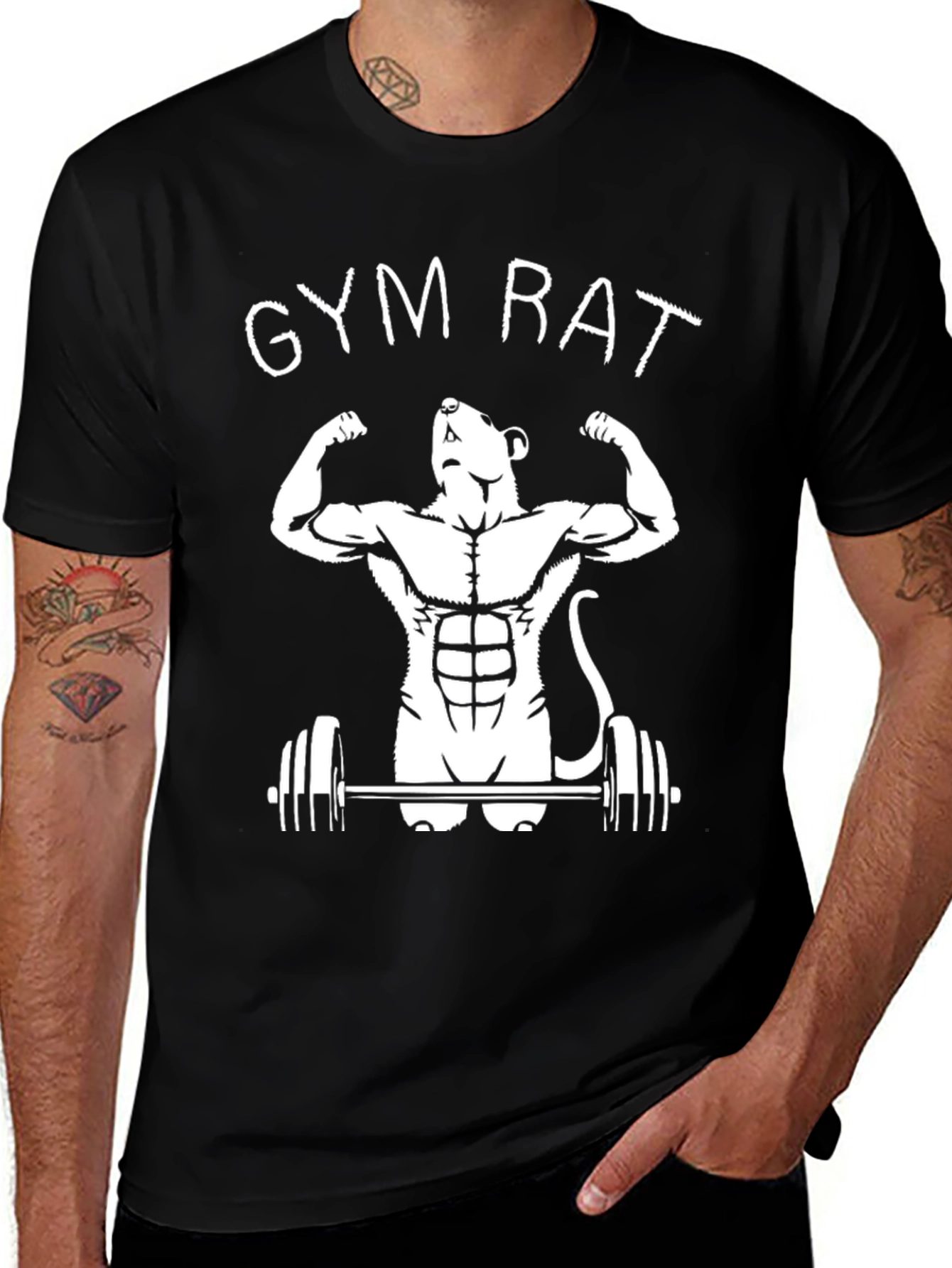 Gym Rat T-Shirt - Black Graphic Tee