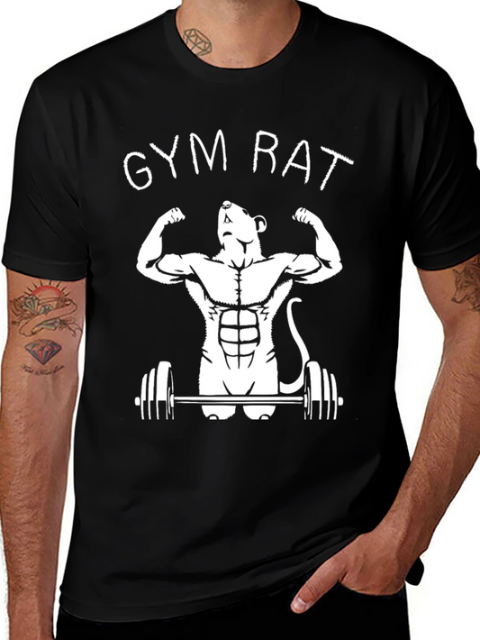 Gym Rat T-Shirt - Black Graphic Tee