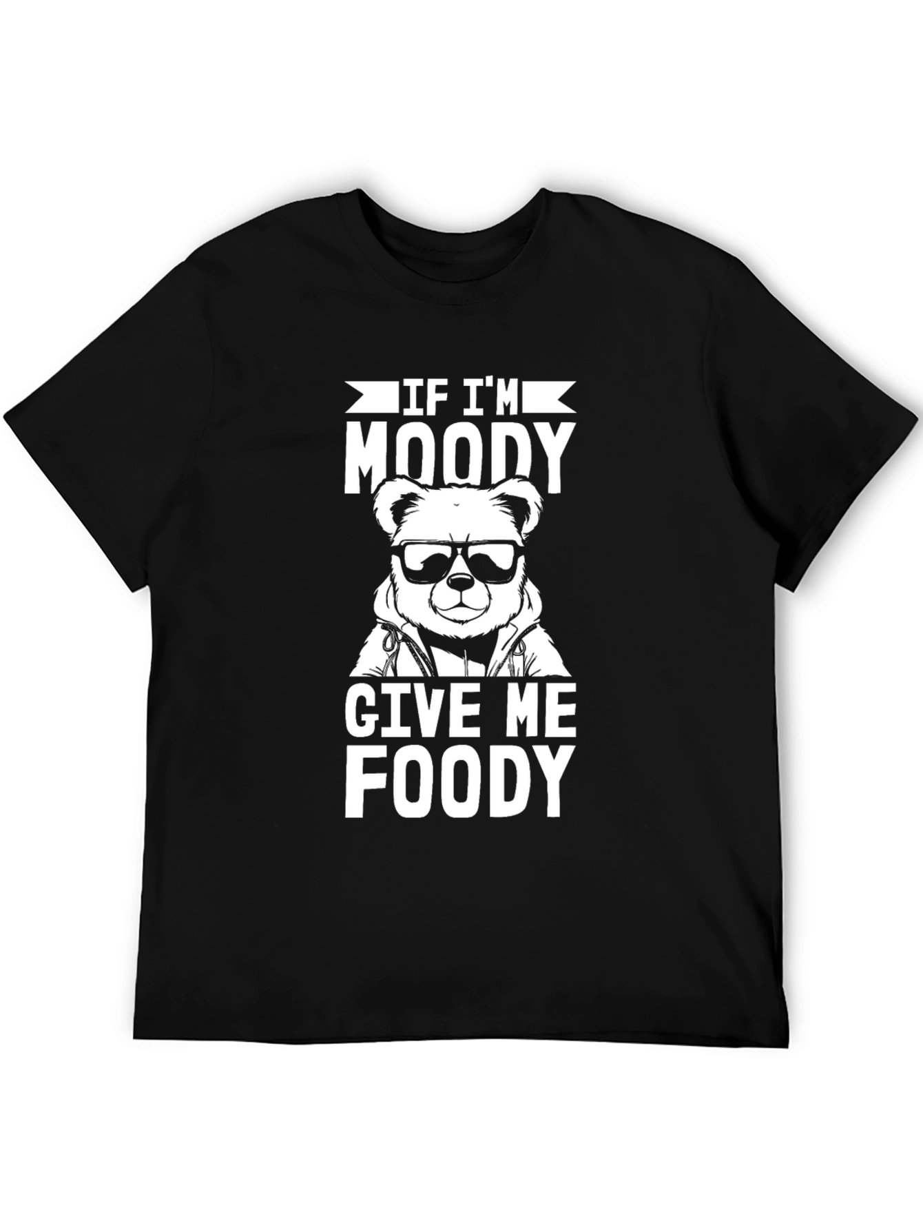 Moody Bear Foody Black Graphic T-Shirt