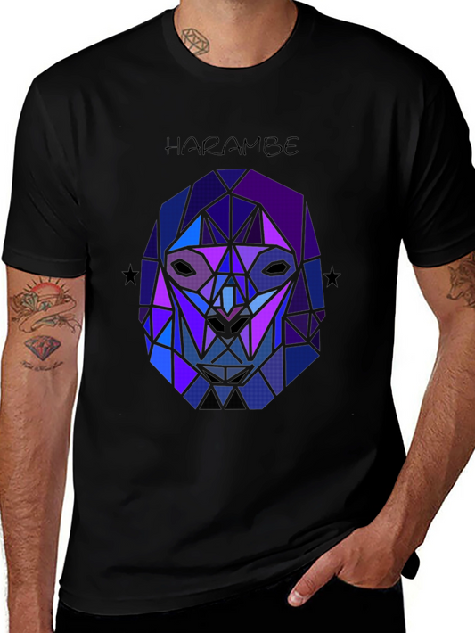Harambe Graphic Tee - Geometric Gorilla Design