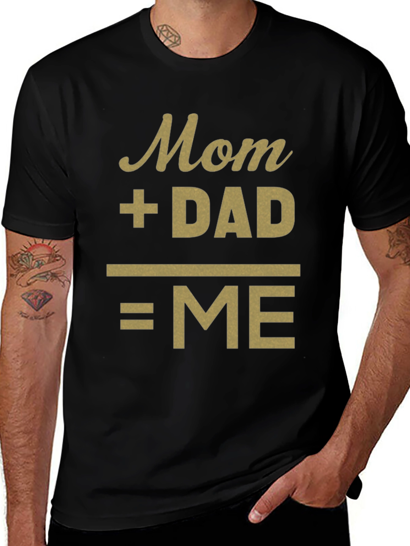 Mom + Dad = ME Black T-Shirt