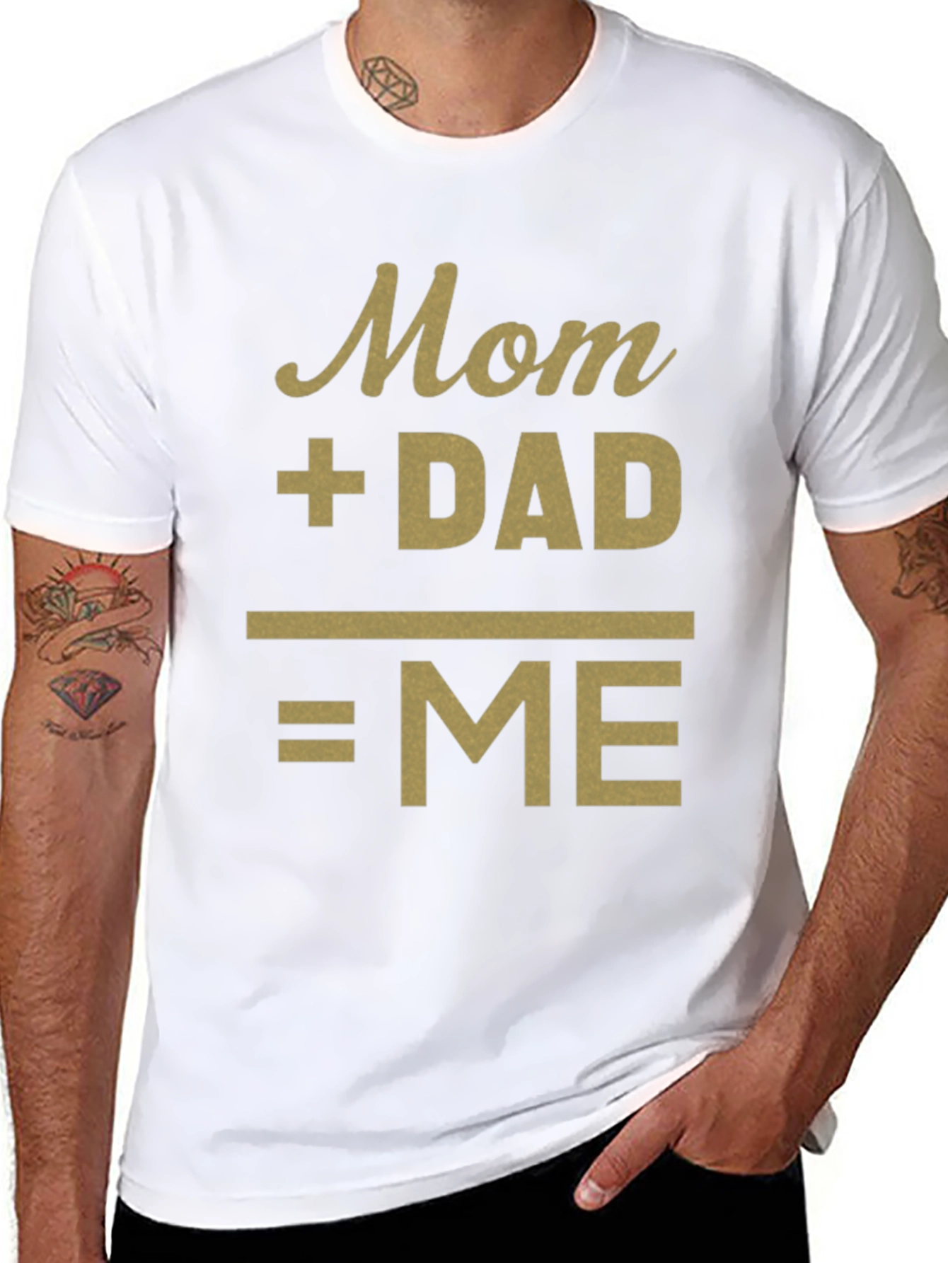 Mom + Dad = ME Black T-Shirt