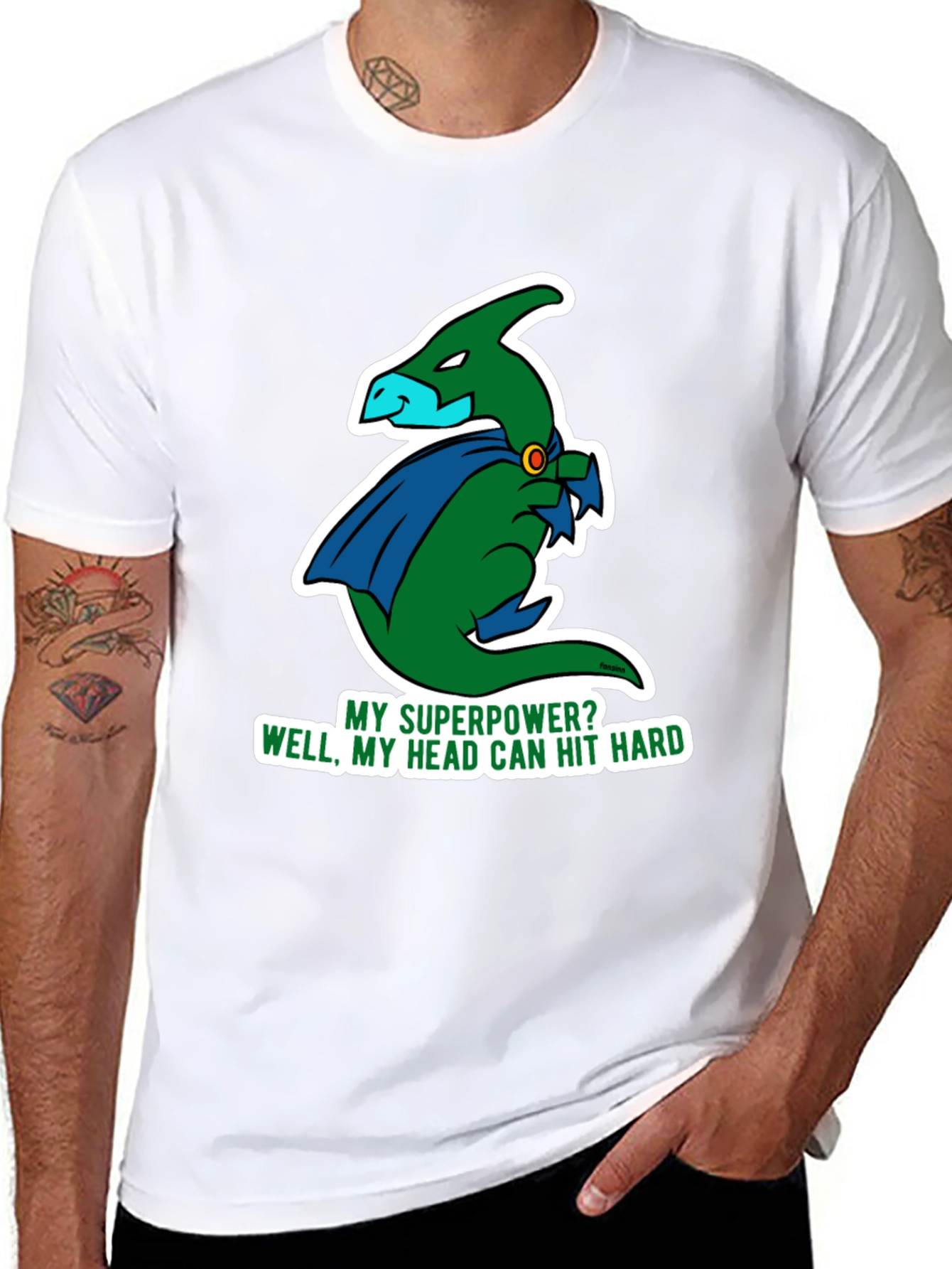Dino Superpower T-Shirt - Funny Cartoon Graphic Tee