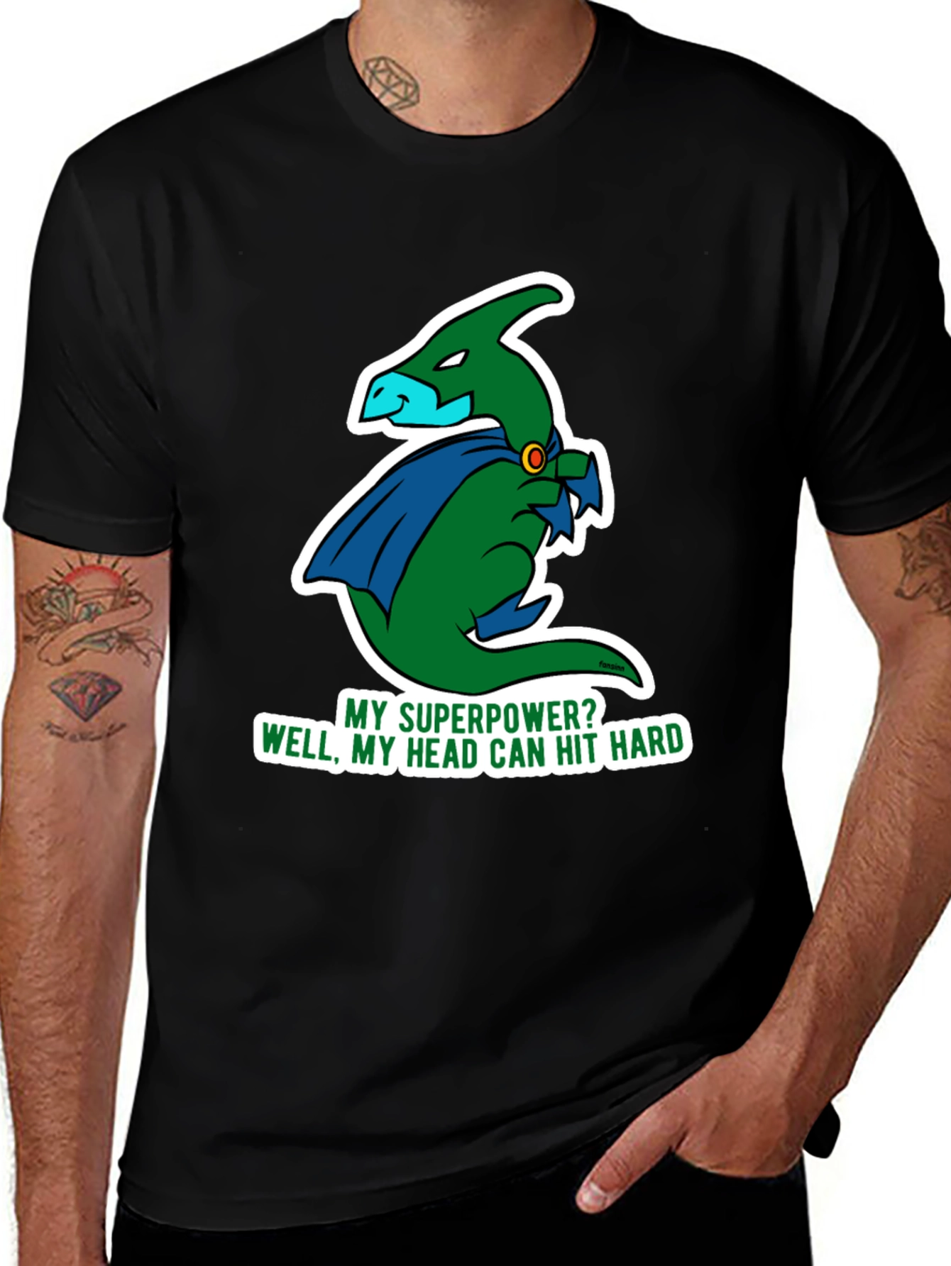 Dino Superpower T-Shirt - Funny Cartoon Graphic Tee
