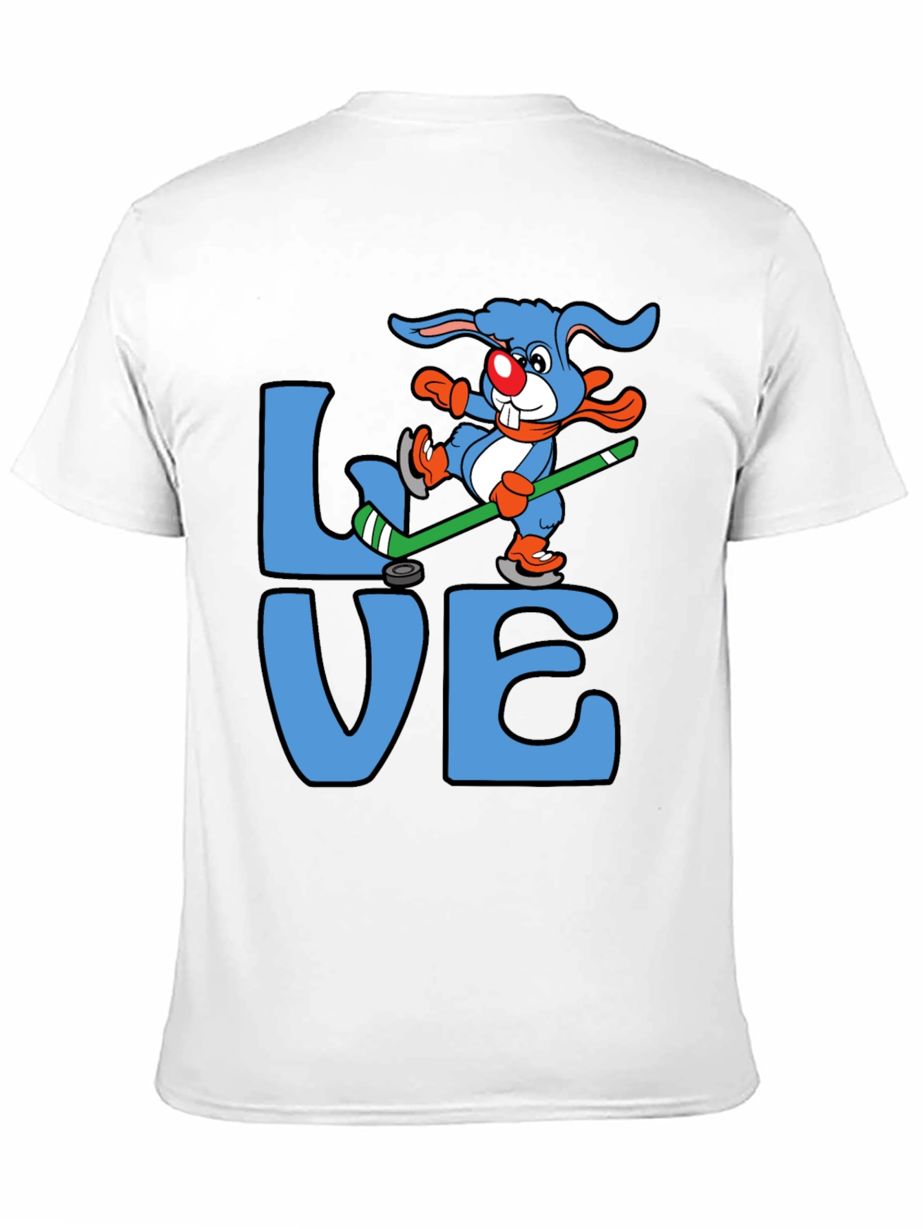 Love Hockey Rabbit Graphic T-Shirt