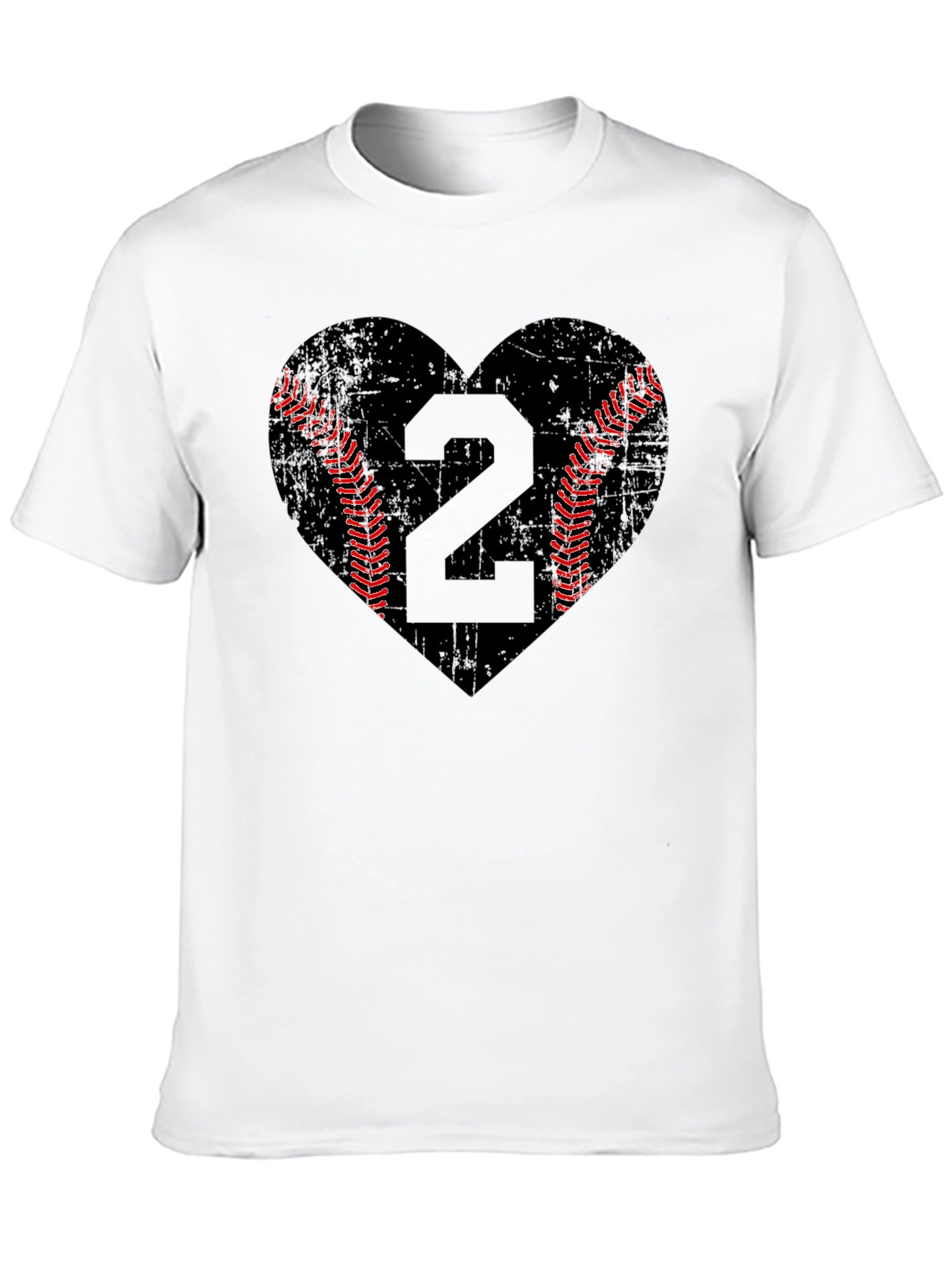 Baseball Number 2 Heart T-Shirt