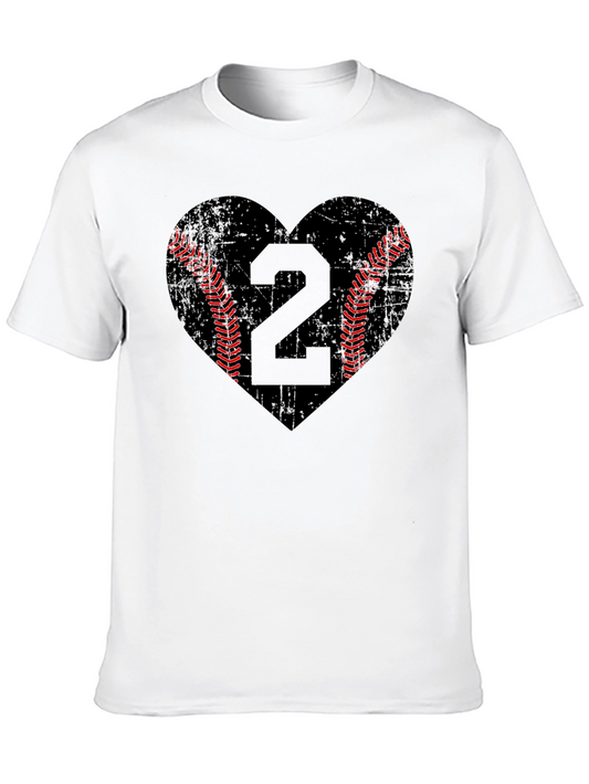 Baseball Number 2 Heart T-Shirt