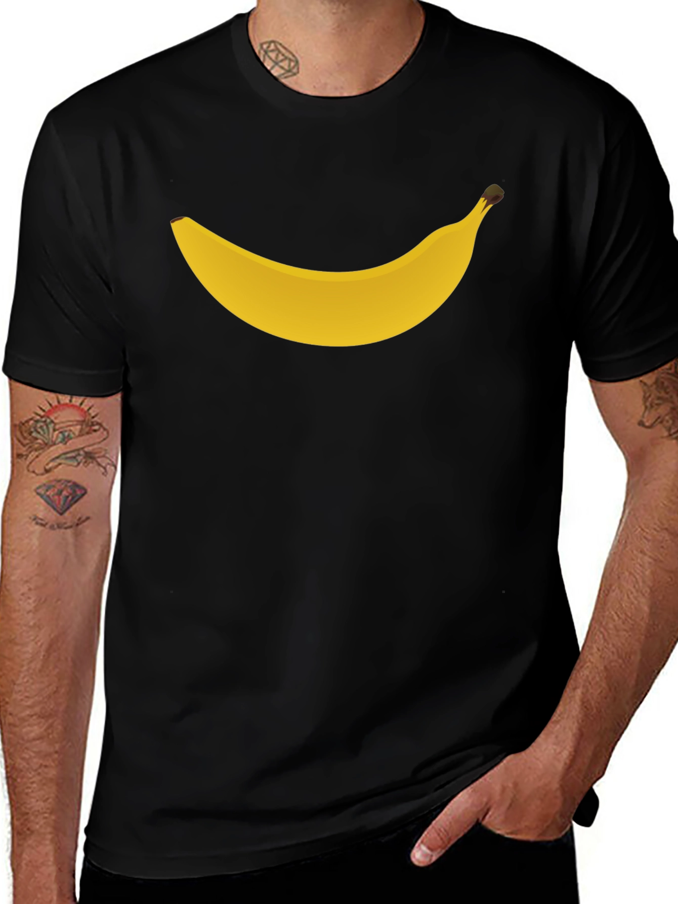 Banana Graphic Tee - Black Casual T-Shirt
