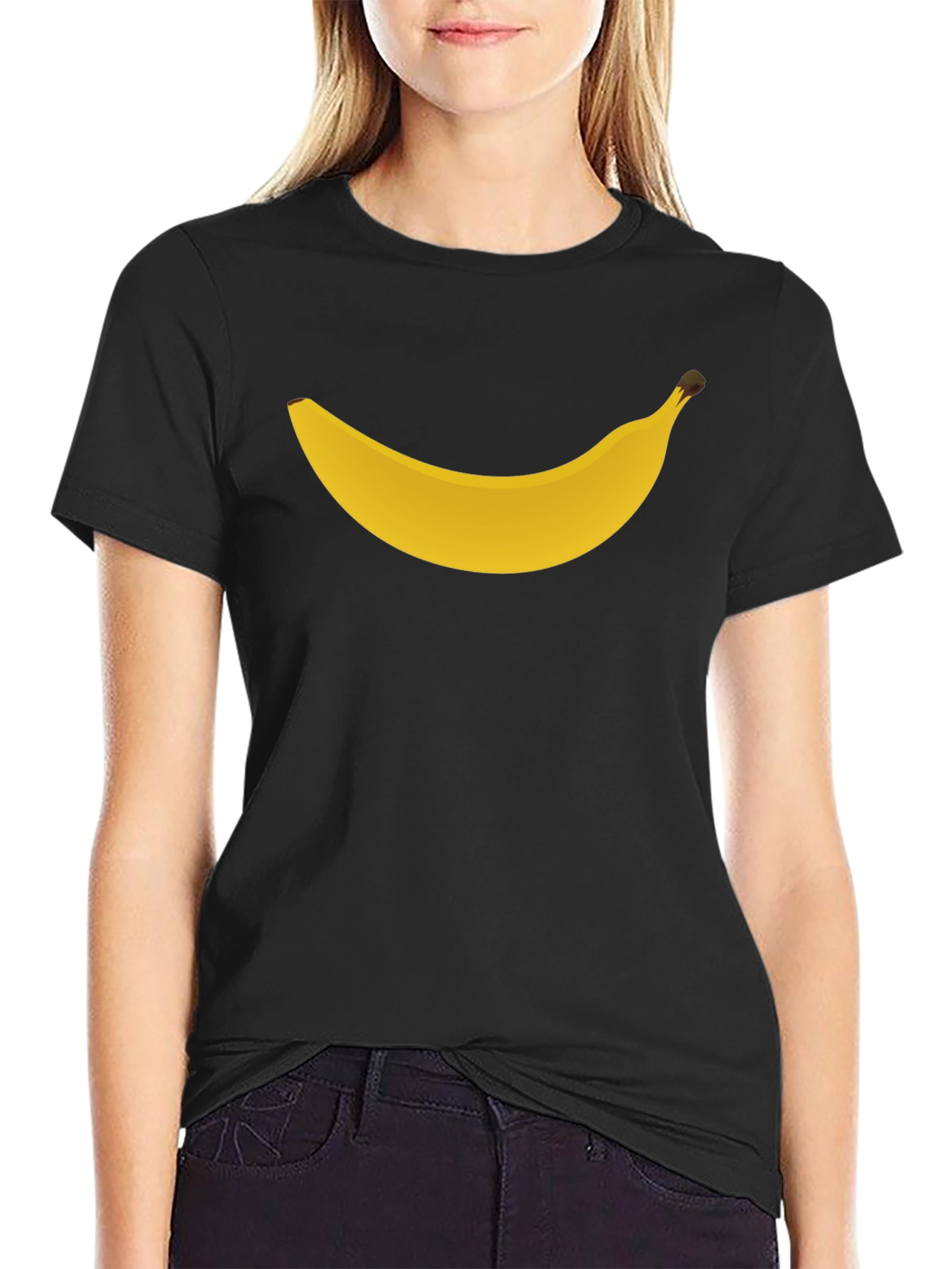 Banana Graphic Tee - Black Casual T-Shirt
