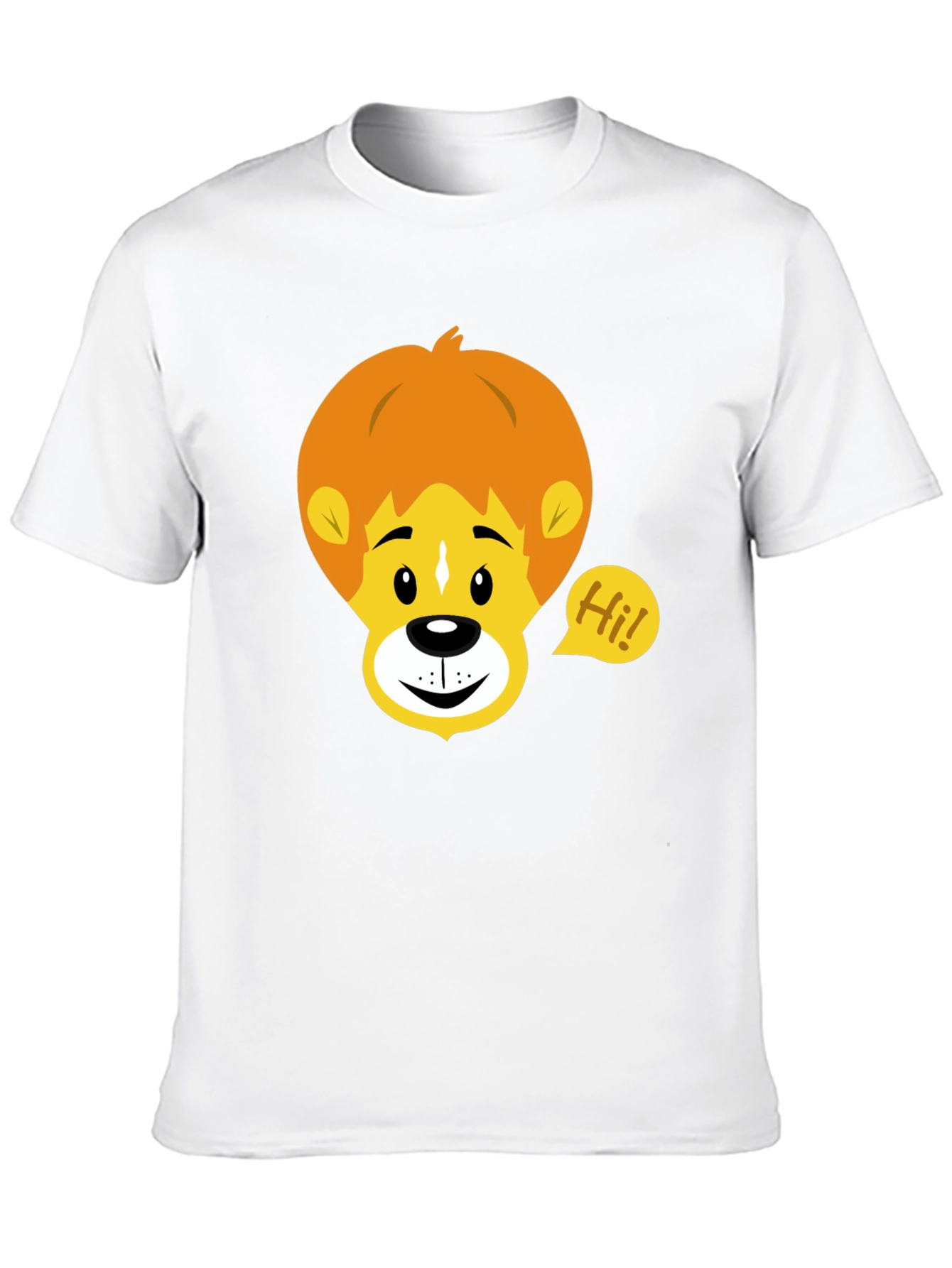 Cartoon Lion Graphic Tee - Black
