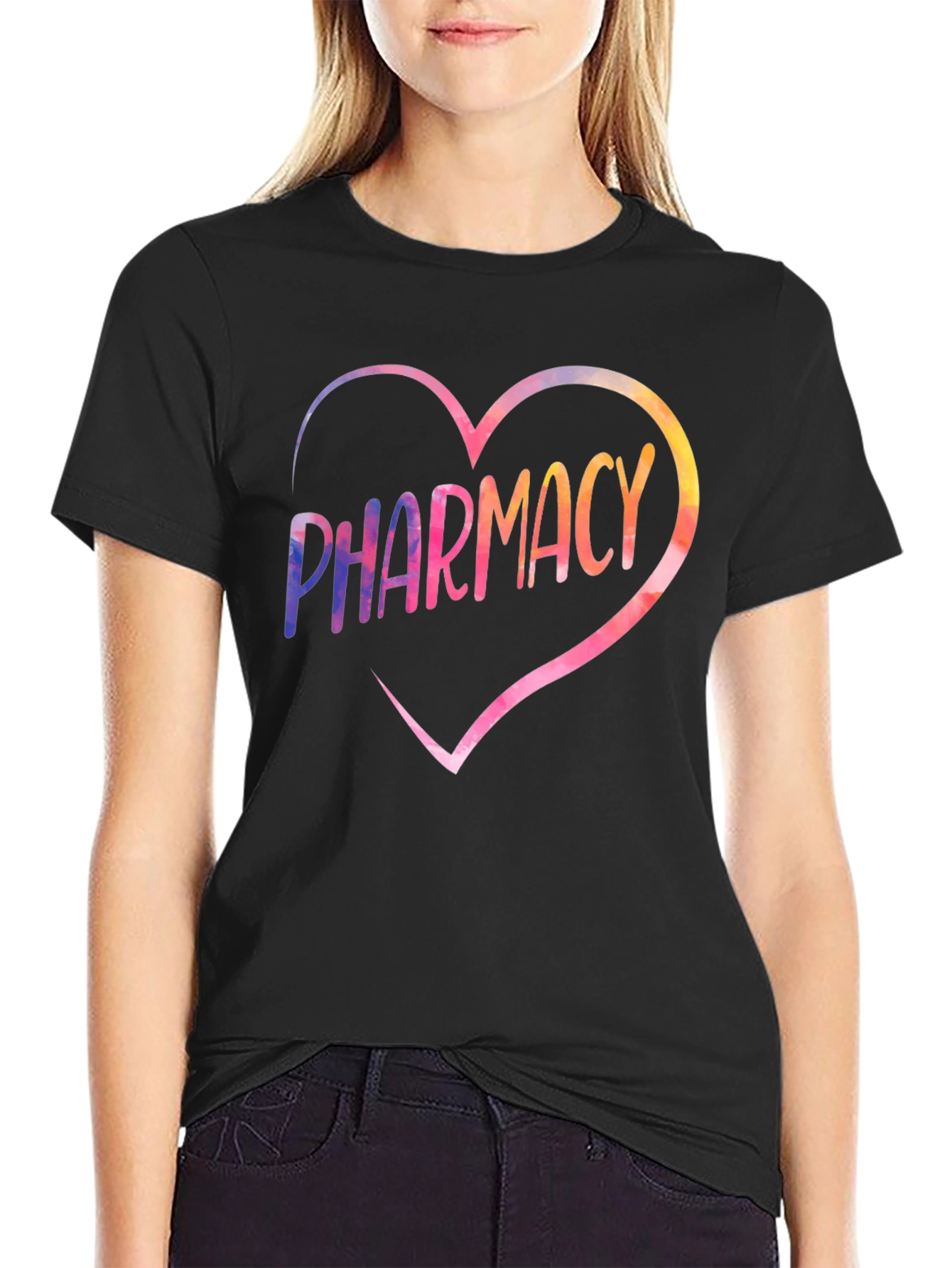 Pharmacy Heart Graphic Tee - Black