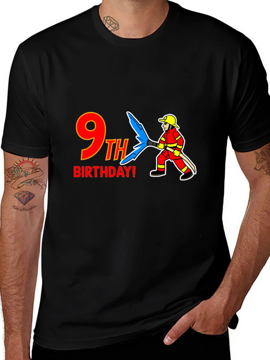 9th Birthday Firefighter T-Shirt