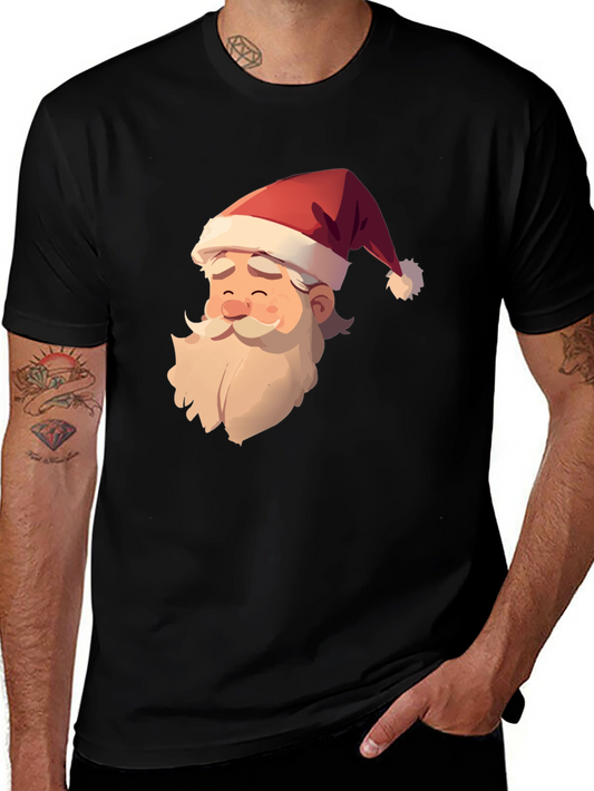 Santa Claus Graphic Print Black T-Shirt