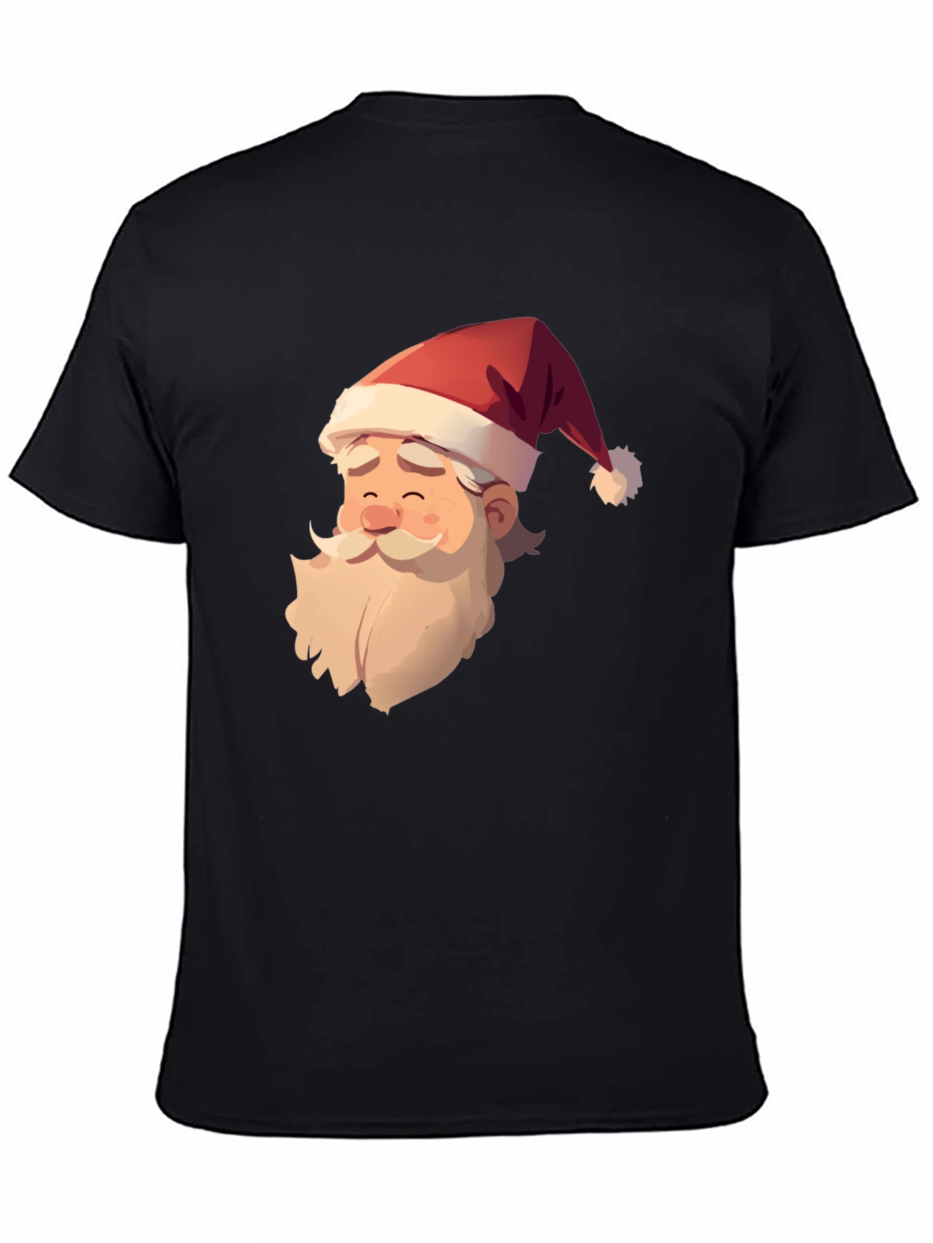 Santa Claus Graphic Print Black T-Shirt