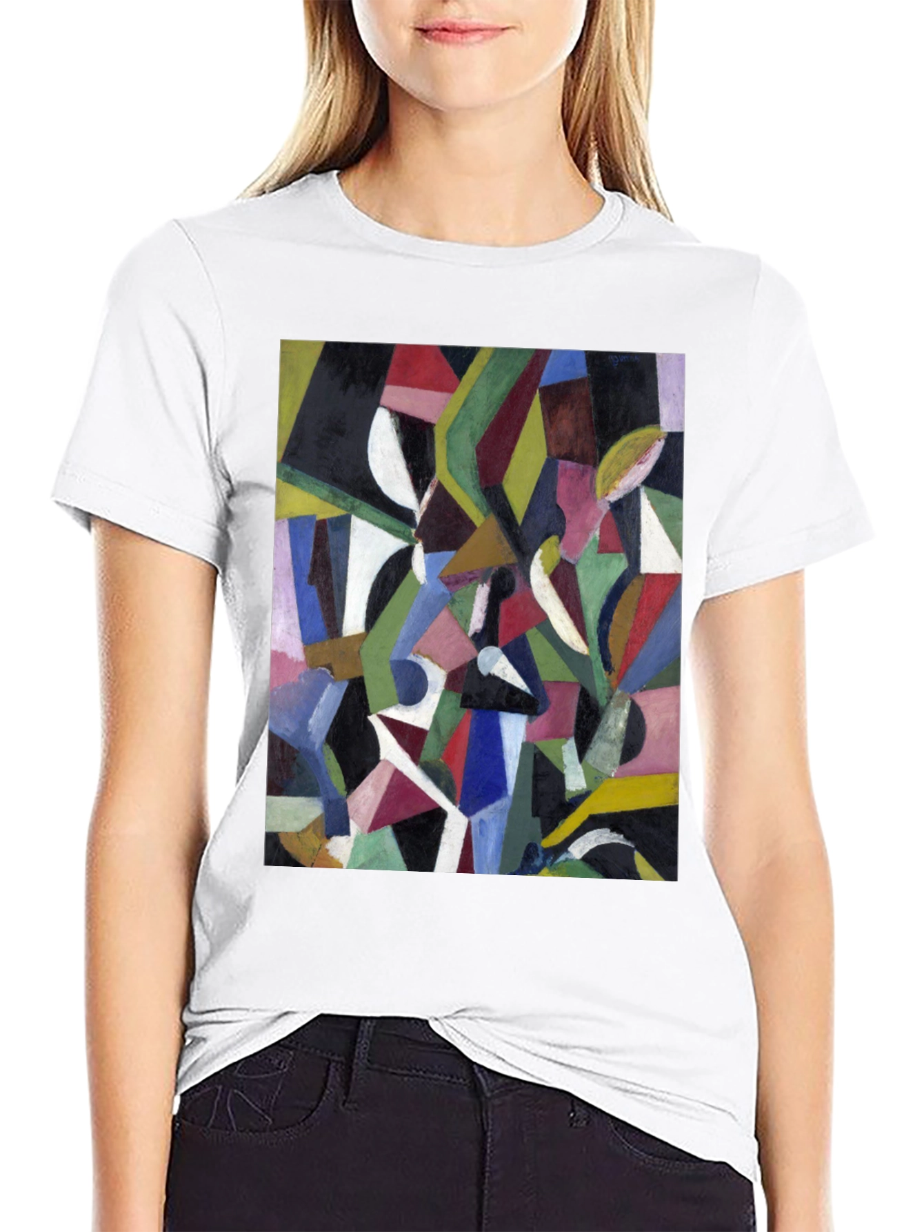 Abstract Art Graphic Print Black T-Shirt