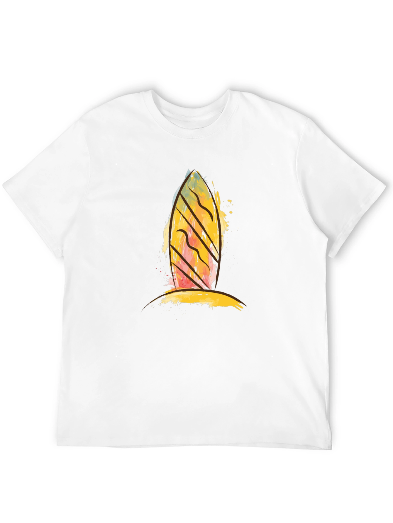 Abstract Surfboard Graphic Black T-Shirt