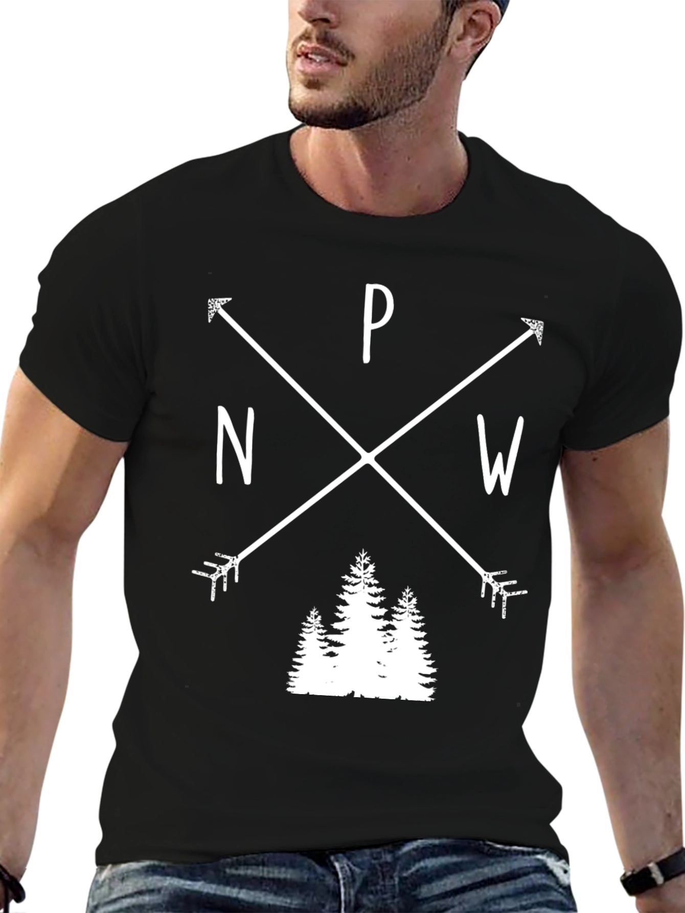 PNW Arrows & Trees Black T-Shirt