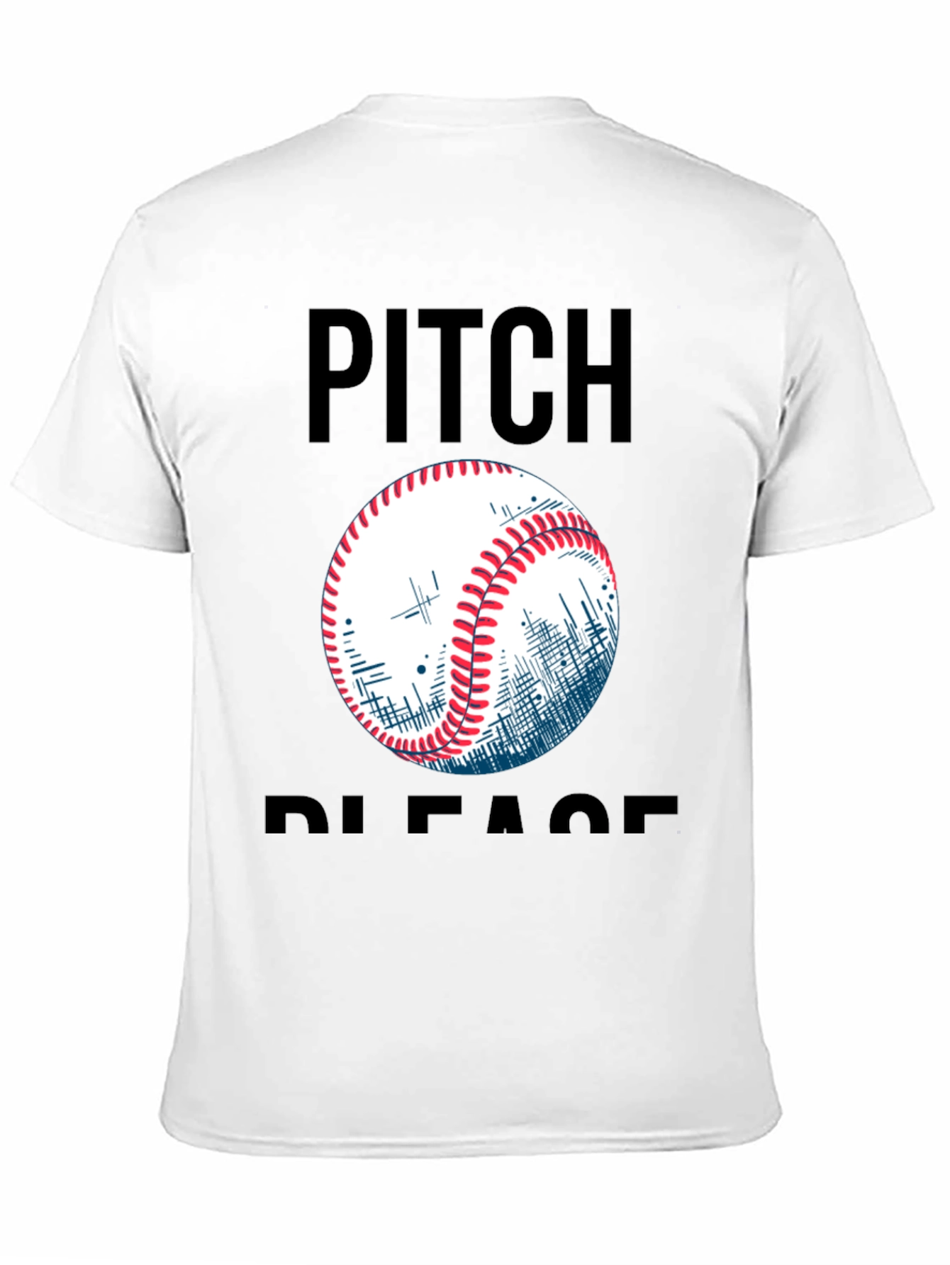 Pitch Please Baseball Graphic Tee - Black