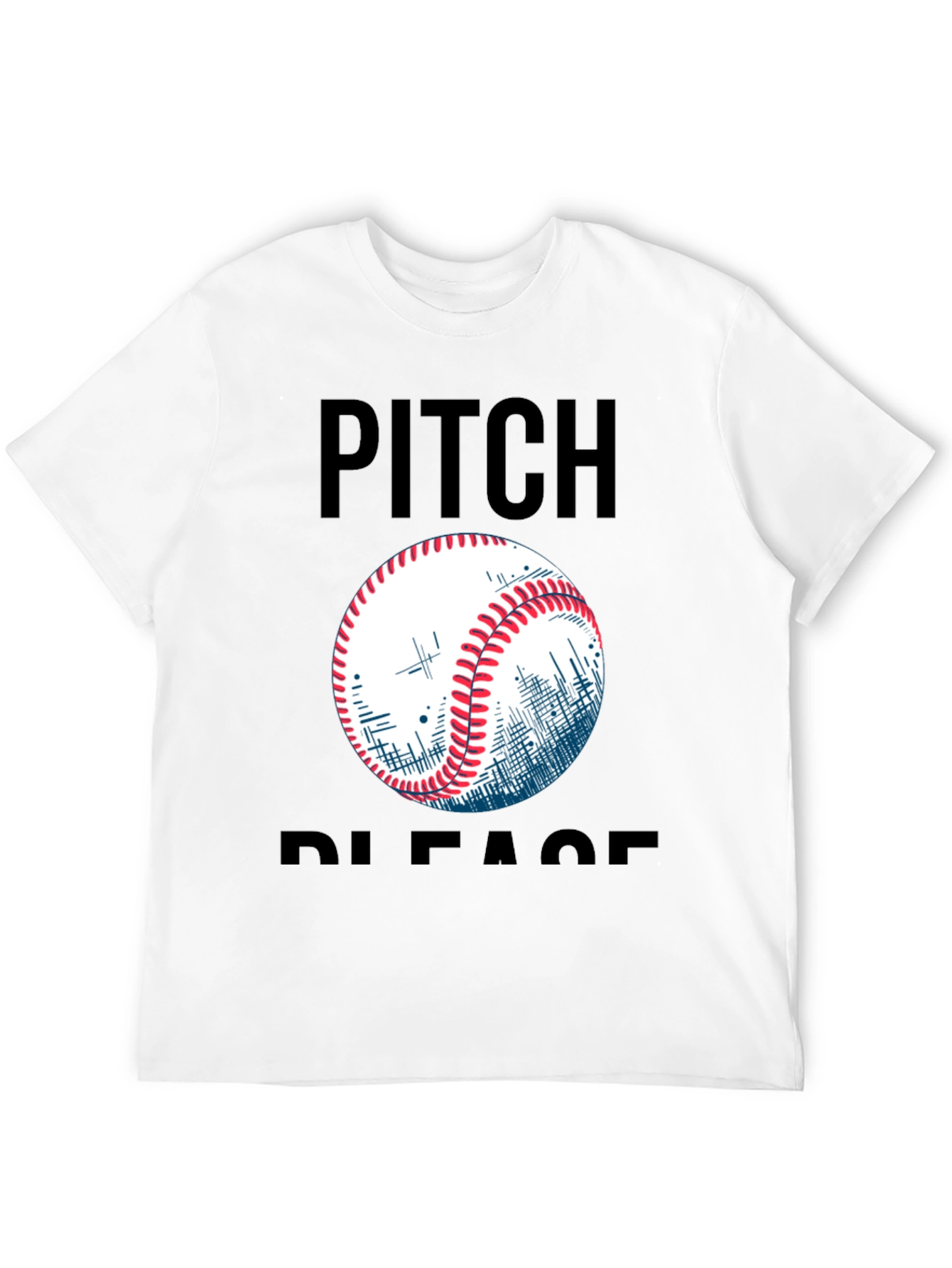 Pitch Please Baseball Graphic Tee - Black